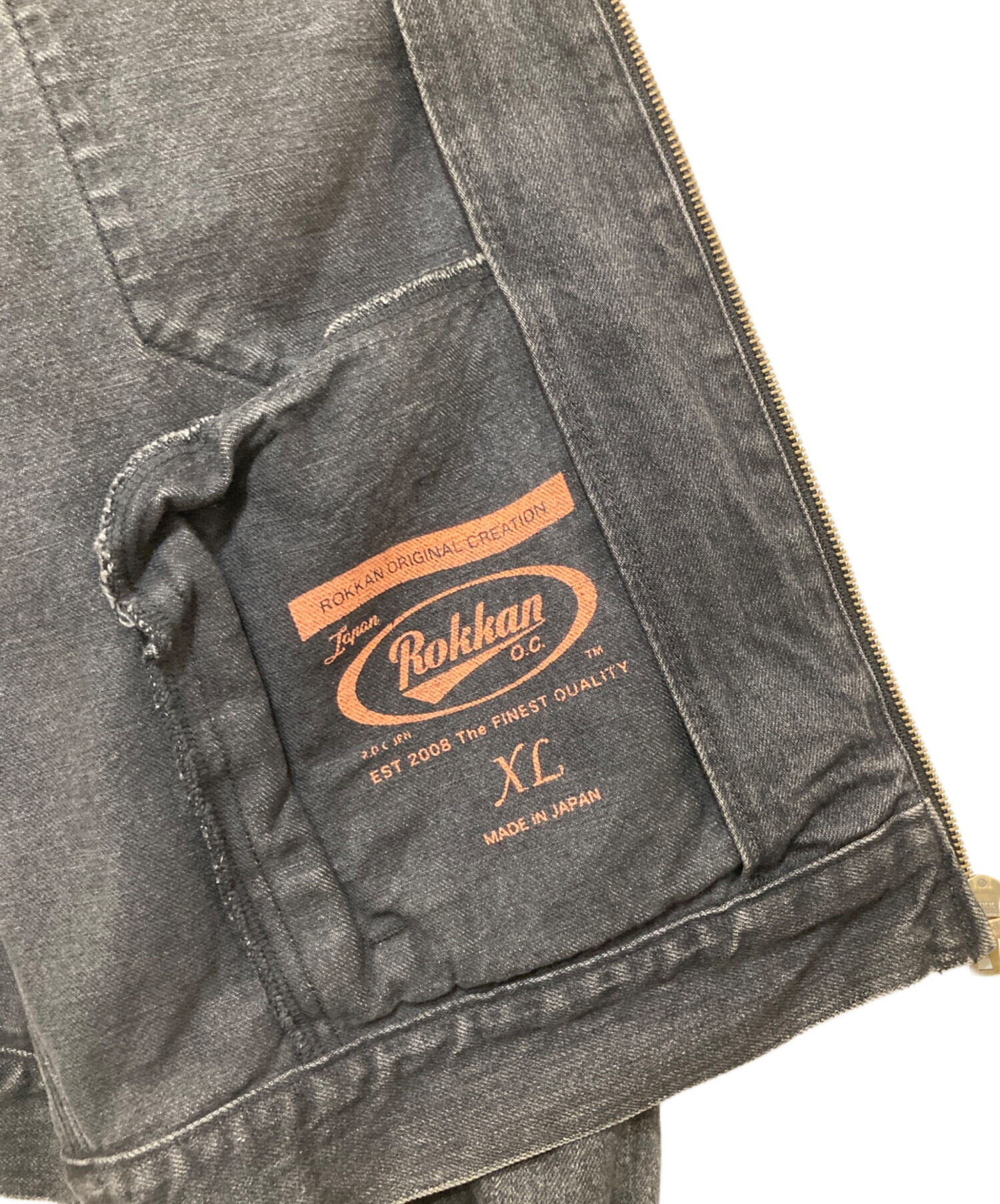 中古・古着通販】ROKKAN (ロッカン) EXTRA CLASSIC BLACK DENIM JACKET