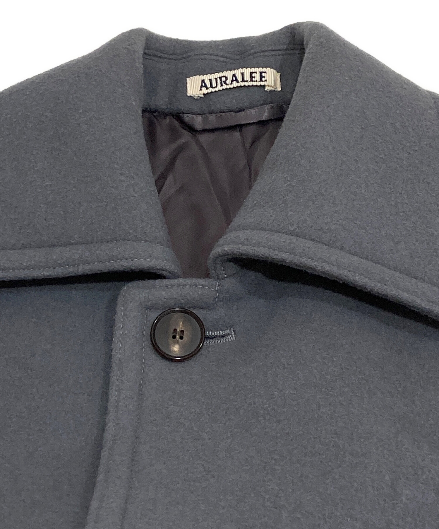 ライトメルトンハーフコート AURALEE ブラック SIZE 4 新品　未使用 中古・古着通販】AURALEE (オーラリー) ライトメルトンハーフコート