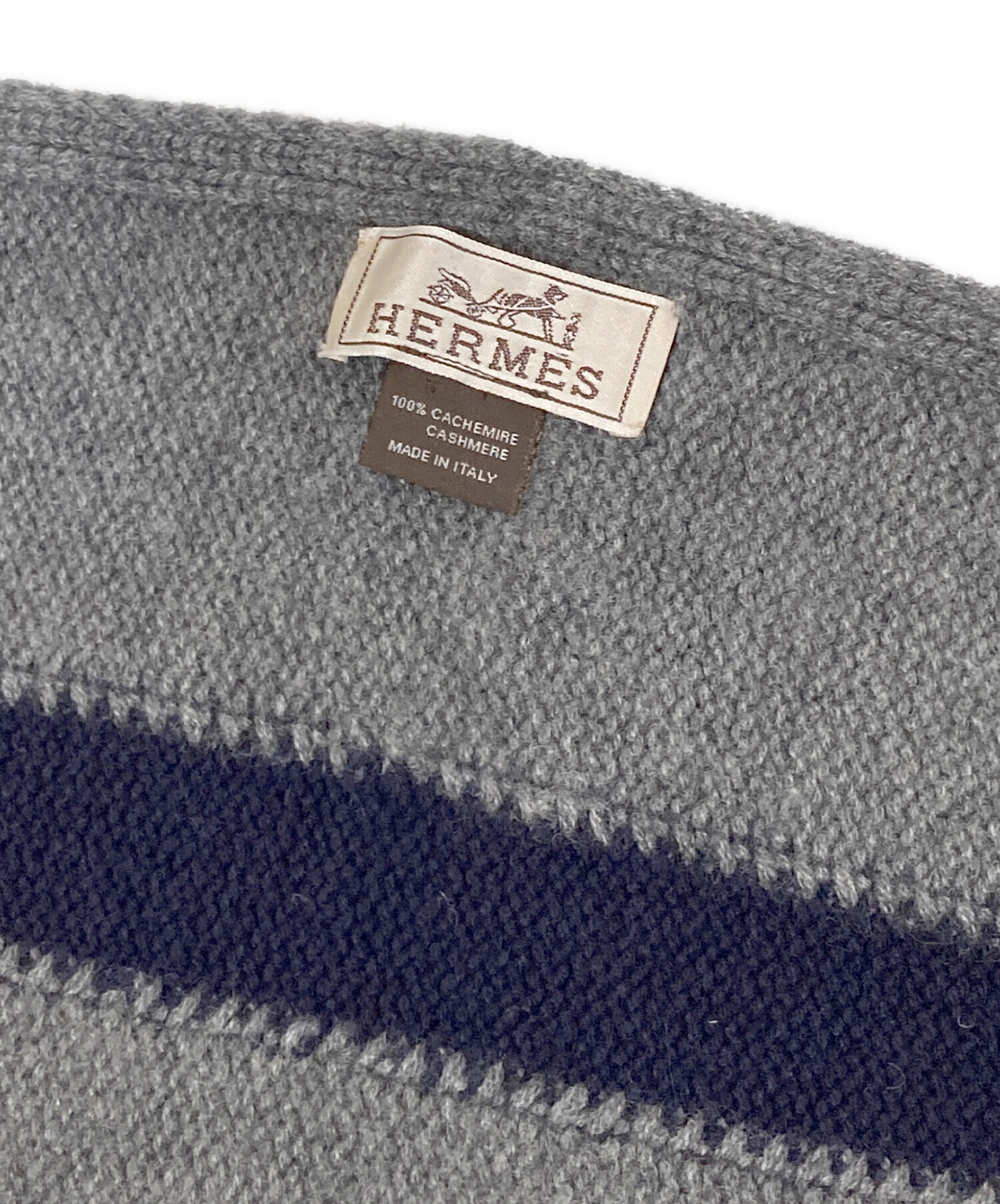 エルメス　スヌード　グレー　カシミヤ 中古・古着通販】HERMES (エルメス) カシミヤスヌード グレー