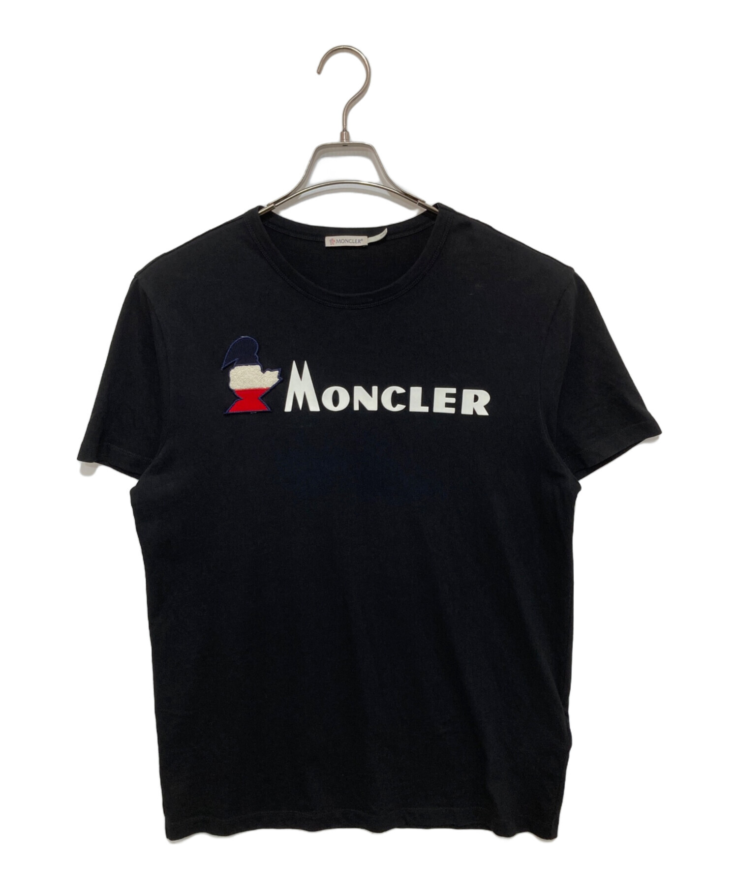 中古・古着通販】MONCLER (モンクレール) ロゴTシャツ ブラック サイズ 