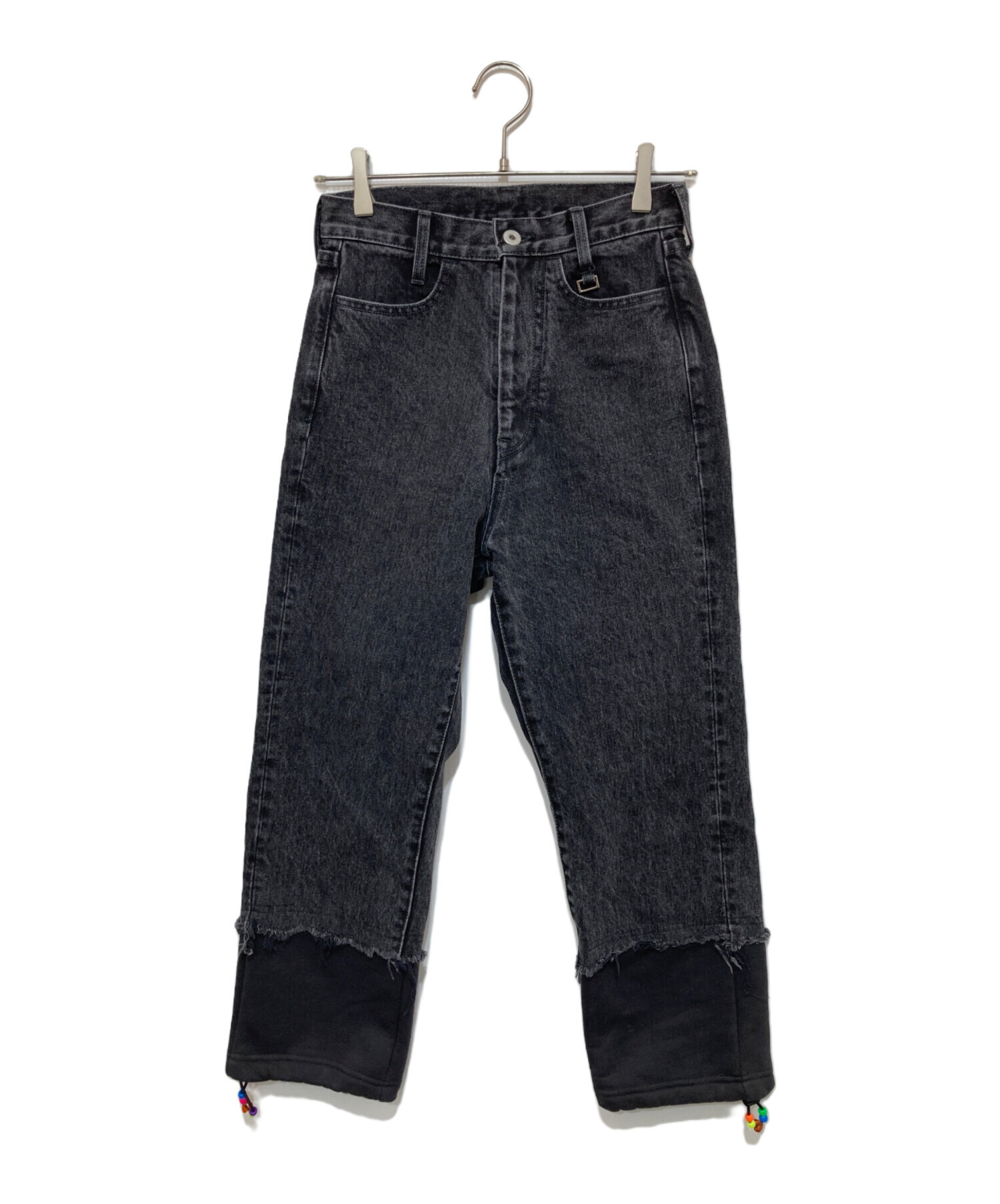 中古・古着通販】SIIILON (シーロン) Breaking denim&sweat ブラック