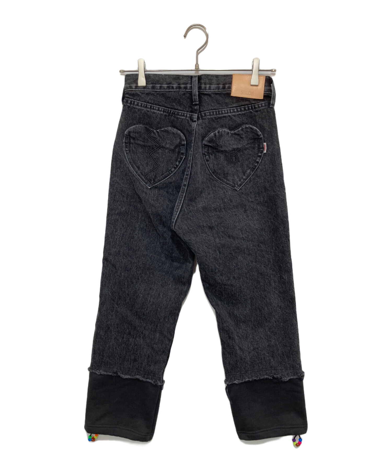 中古・古着通販】SIIILON (シーロン) Breaking denim&sweat ブラック