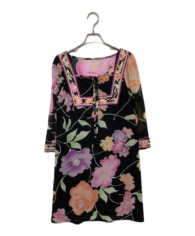 LEONARD FASHION ユリ柄フラワープリント ワンピース 34 中古・古着通販】LEONARD FASHION (レオナールファッション