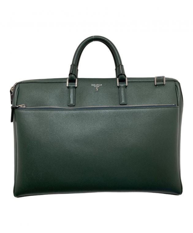 SERAPIAN セラピアン 2WAY ブリーフケース バッグ 新品未使用 中古・古着通販】SERAPIAN (セラピアン) ブリーフケース グリーン