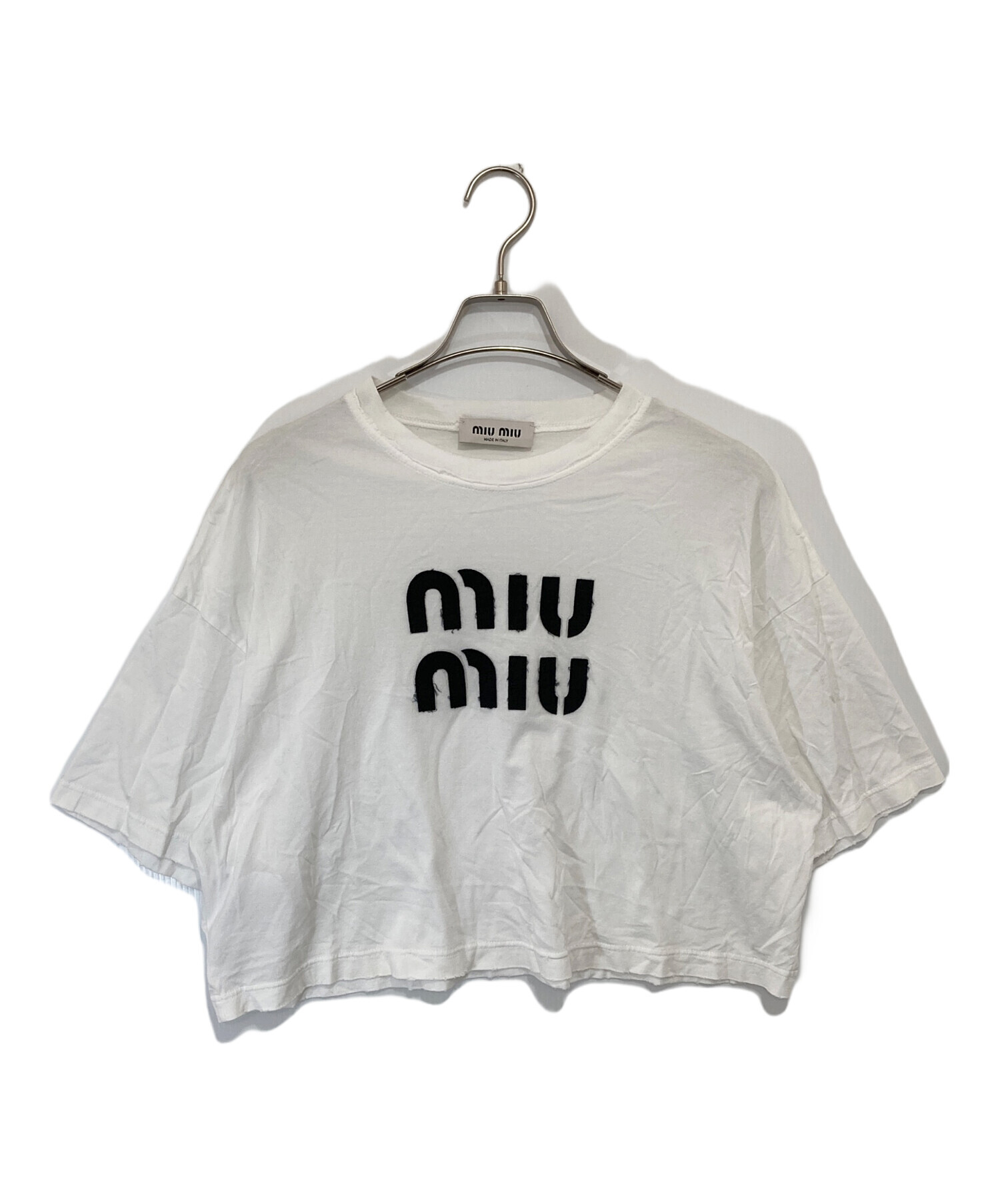 中古・古着通販】MIU MIU (ミュウミュウ) クロップドロゴTシャツ