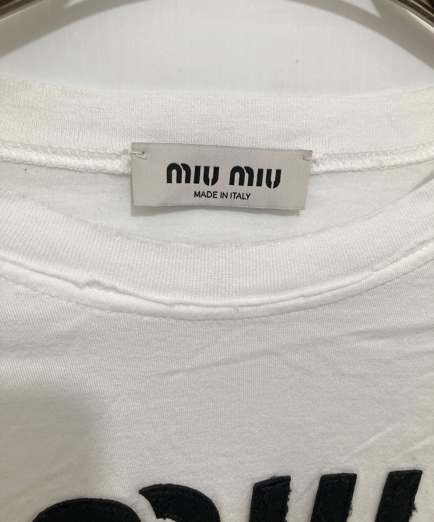 中古・古着通販】MIU MIU (ミュウミュウ) クロップドロゴTシャツ 