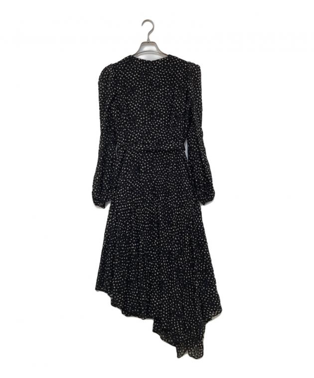 美品♡コルコバード ボウタイマキシワンピース 総柄 長袖 ブラック×ブルー S 中古・古着通販】CORCOVADO (コルコバード) 長袖ワンピース