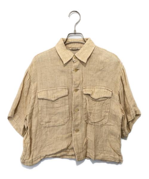AURALEE / オーラリー | 2020SS | LINEN DOUBLE FACE HARF SLEEVED SHIRTS リネン ダブルフェイス ハーフスリーブシャツ | 1 | ライトベージュ | レディース AURALEE（オーラリー） | 2020SS | LINEN DOUBLE FACE HARF SLEEVED
