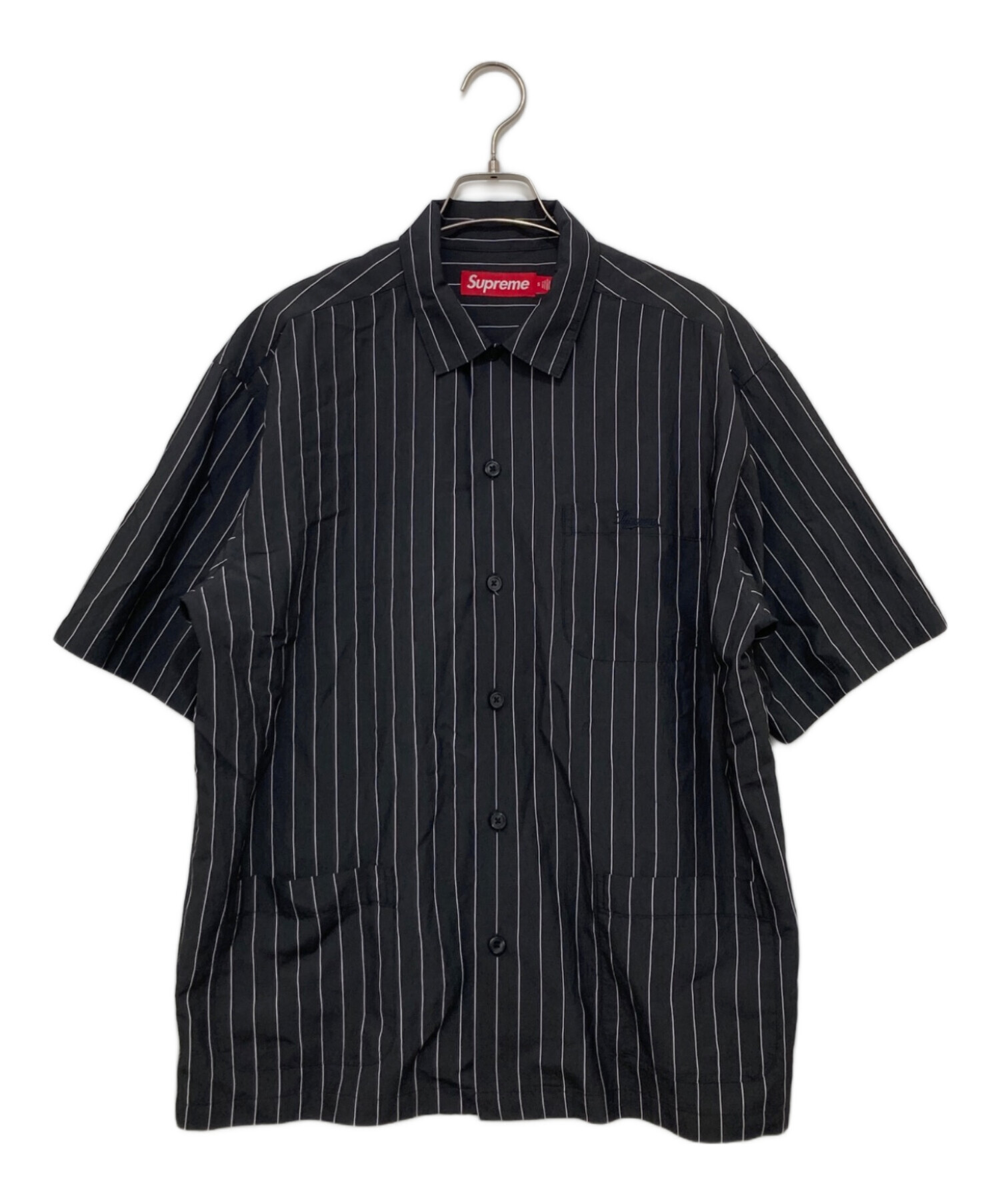 美品　シュプリーム　ジャガード　ストライプ　シャツ　ブラック 中古・古着通販】Supreme (シュプリーム) Stripe S/S Pajama Shirt