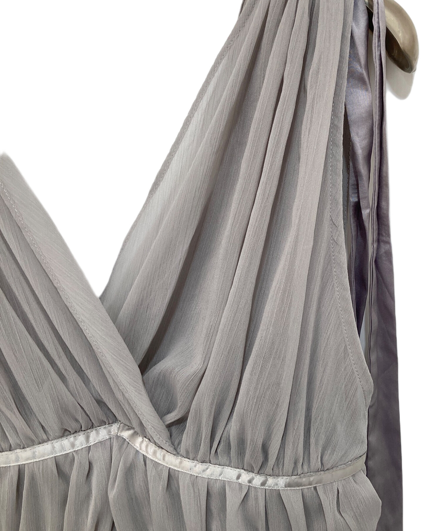 中古・古着通販】polaura (ポロ―ラ) ショルダーリボンシフォンブラウス