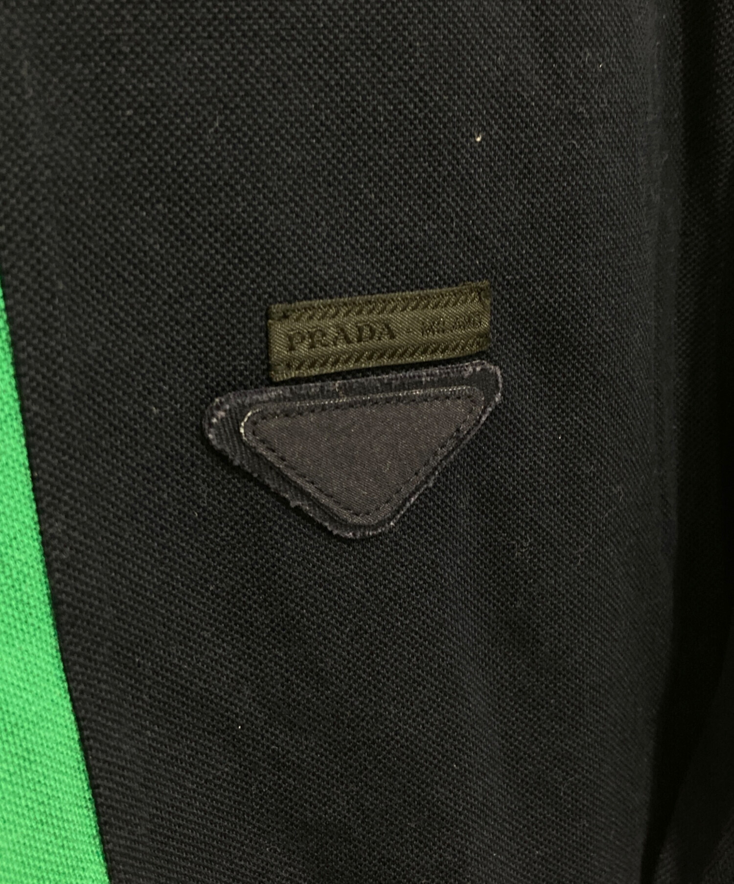 PRADA ブラウン 長袖ポロシャツ　S カーキ　ネイビー 中古・古着通販】PRADA (プラダ) バイカラーポロシャツ ネイビー