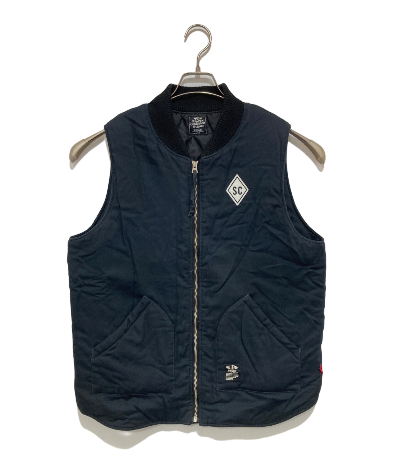 CHALLENGER ×STUSSY VEST 刺繍ベスト サイズ　M ブラック CHALLENGER × STUSSY VEST ベスト 東京インディアンズ L｜Yahoo!フリマ