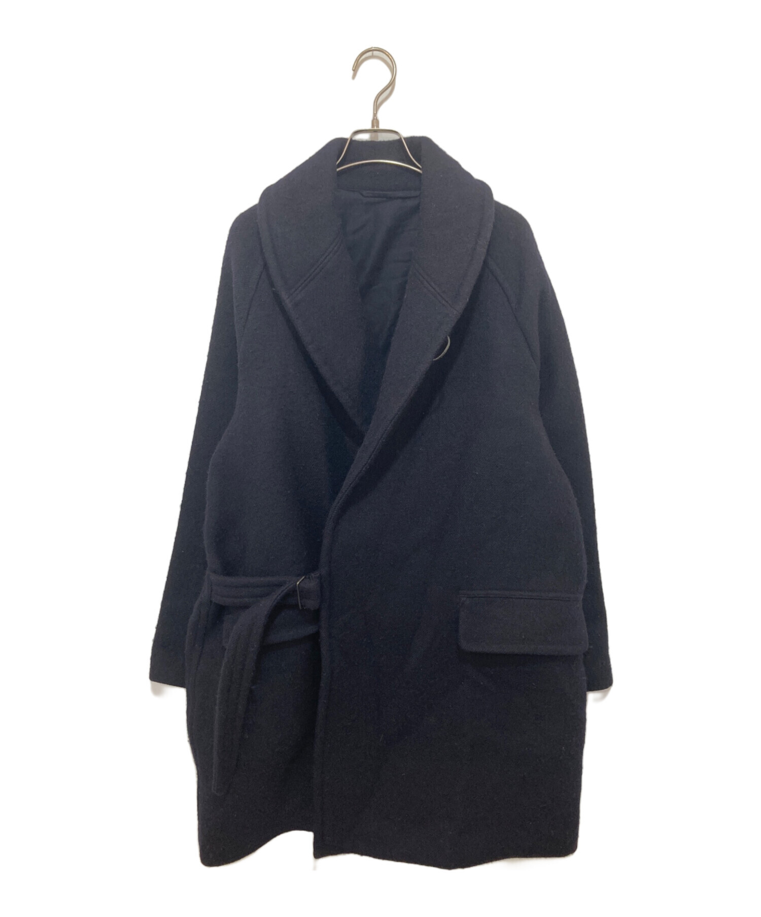 COMOLI ウール ショールカラーコート 19AW サイズ2 ネイビー COMOLI 19AW ウール ショールカラーコート サイズ2