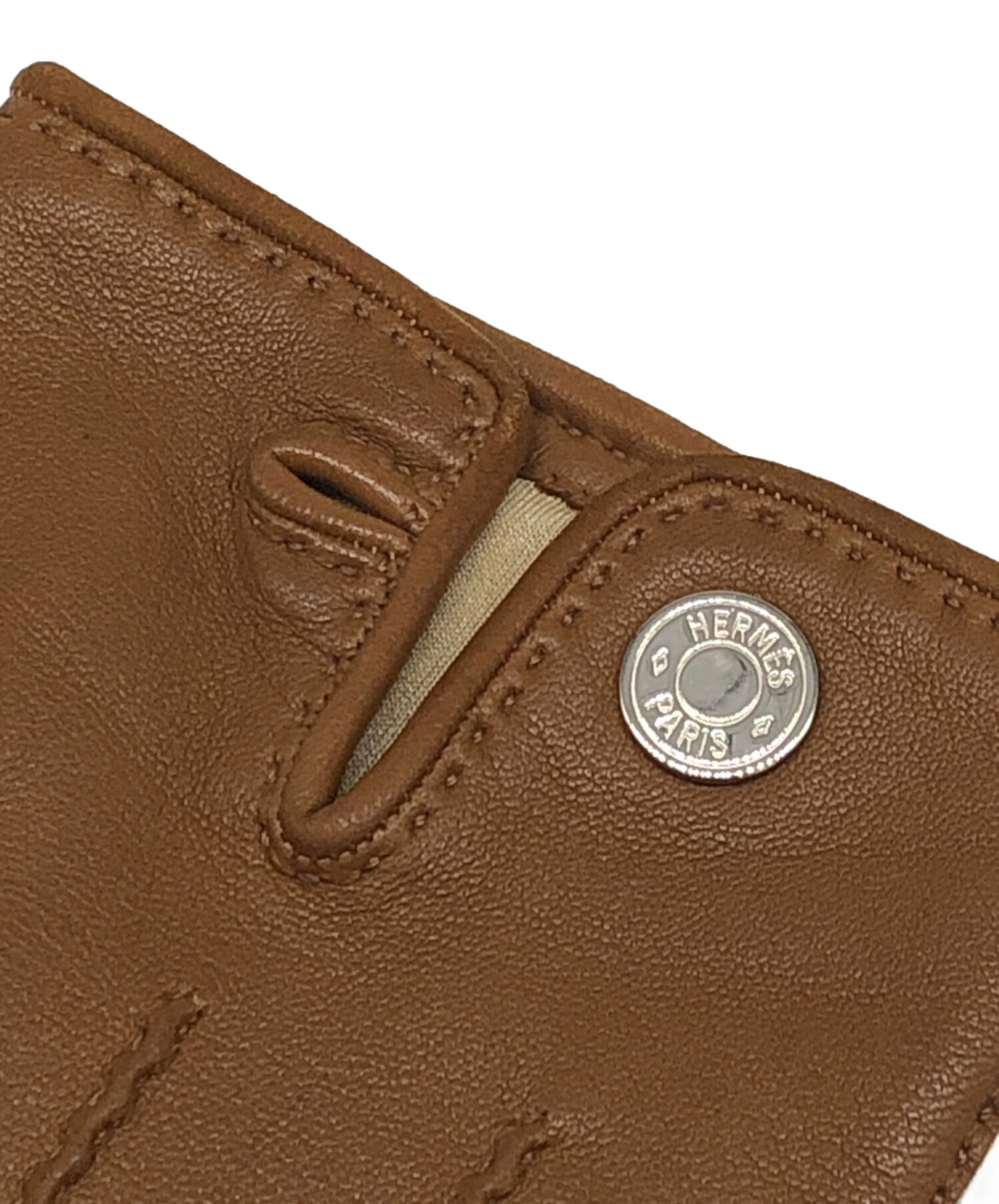 中古・古着通販】HERMES (エルメス) セリアボタン レザーグローブ