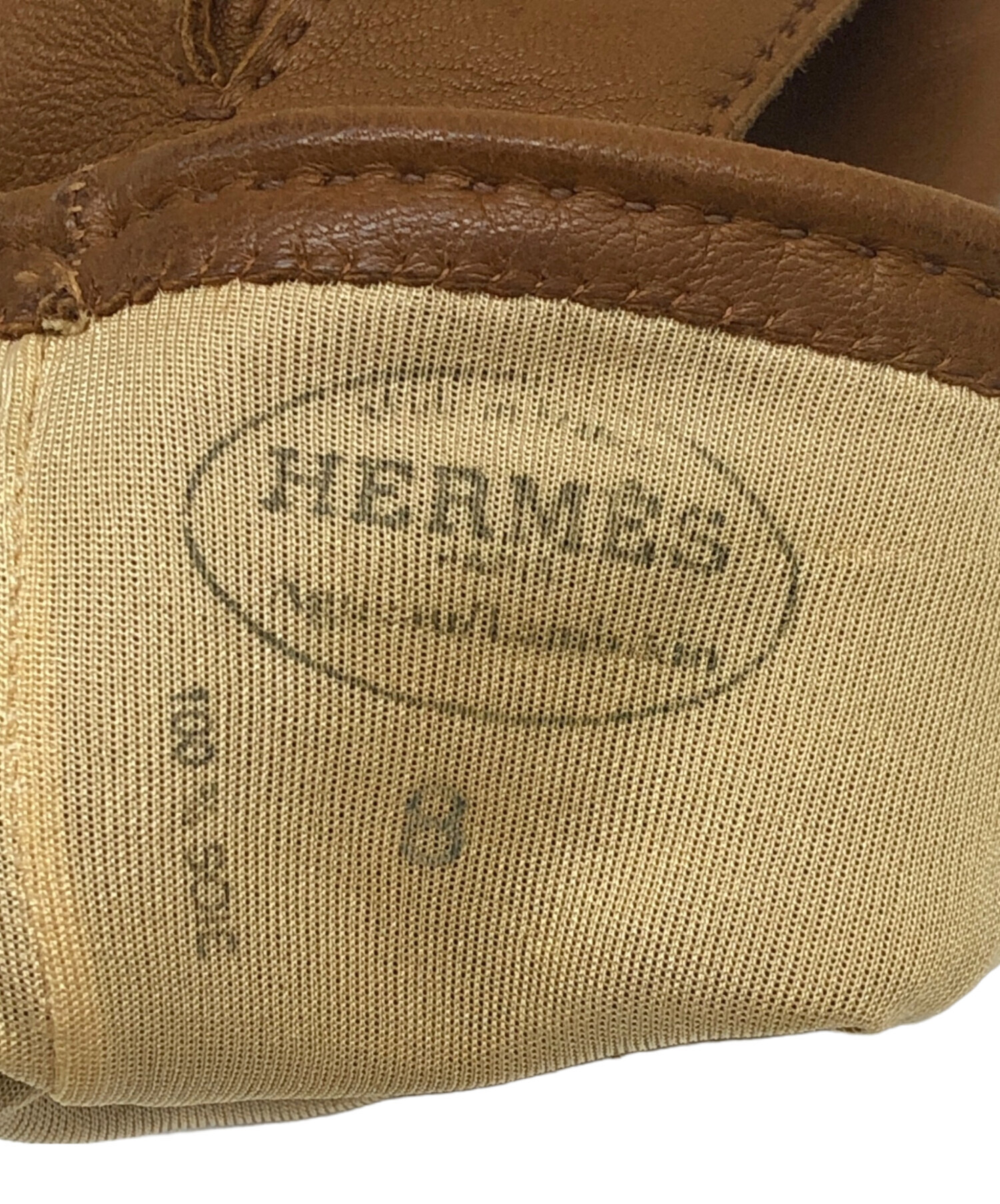 中古・古着通販】HERMES (エルメス) セリアボタン レザーグローブ