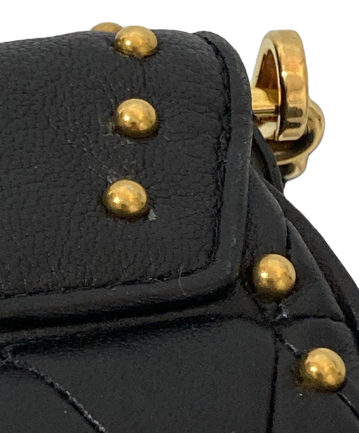 miumiu スタッズ ショルダーバッグ カメラバッグ キルティング 中古・古着通販】MIU MIU (ミュウミュウ) ロゴ キルティングスタッズ