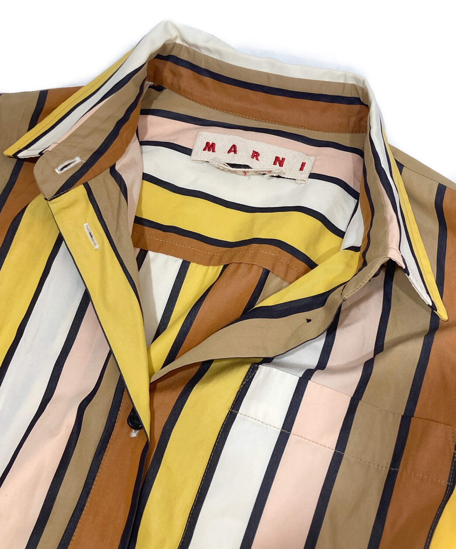 中古・古着通販】MARNI (マルニ) マルチストライプ シャツ ドレス 