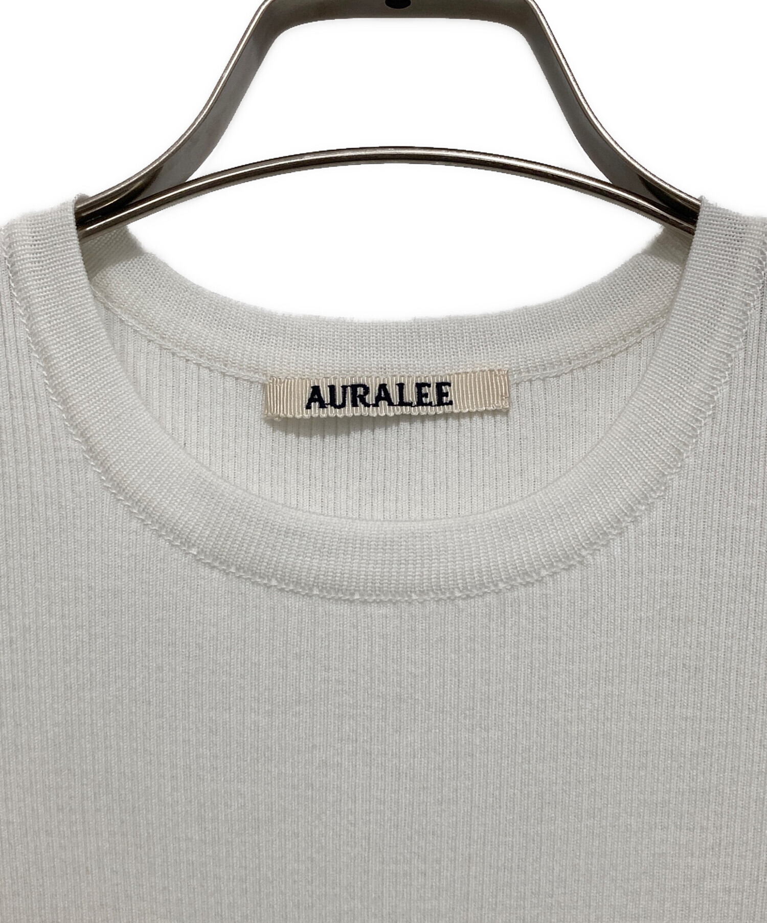 【AURALEE】GIZA ハイゲージ リブ KNIT TEE / WHITE AURALEE / オーラリー | GIZA HIGH GAUGE RIB KNIT TEE (レディース