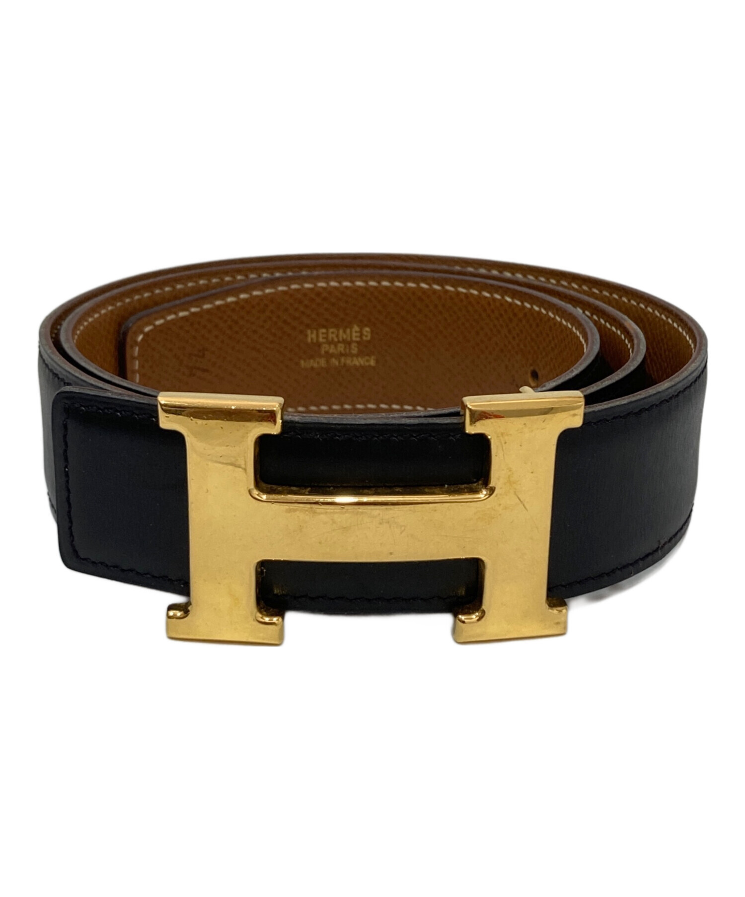 美品　エルメス　レザー　コンスタンス　ミニ　65 Hベルト　ブラック　ベージュ HERMES（エルメス） Hベルト f-21059 ブラック ブラウン コンスタンス