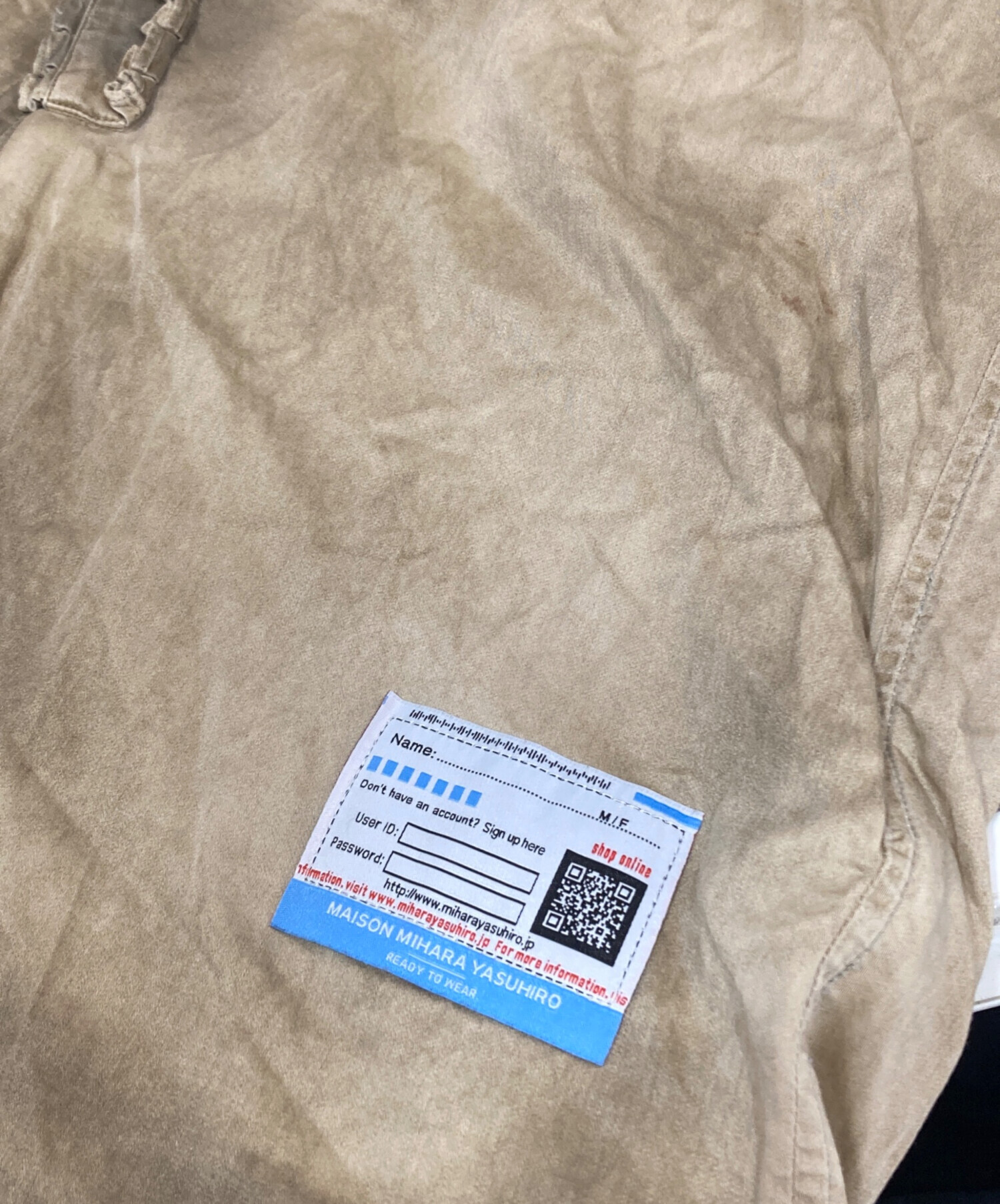 中古・古着通販】Maison MIHARA YASUHIRO (メゾン ミハラ ヤスヒロ