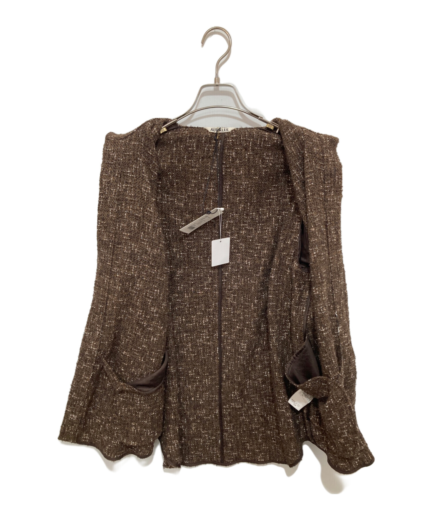 【新品】  AURALEE / オーラリー | 2024AW | SPUN TWEED BLOUSON ツイード シャツ | 0 | ブラウン | レディース Auralee W Homespun Tweed Blouson Beige Tweed