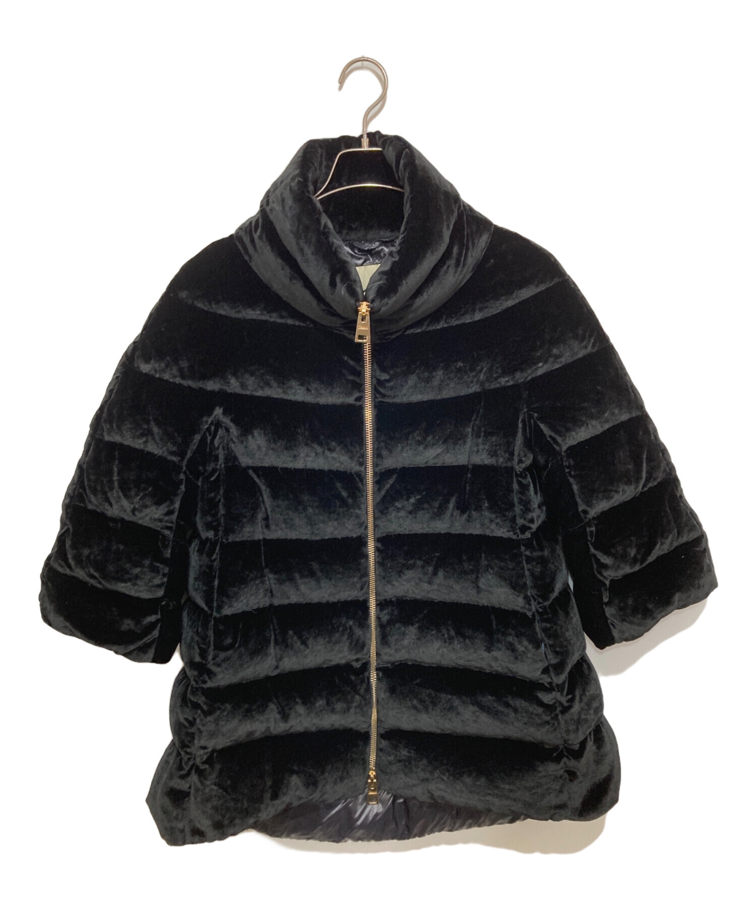 Herno ヘルノダウンコート　シルク混　ペロア生地 中古・古着通販】HERNO (ヘルノ) シルク混ベロア ダウンコート PI0070D