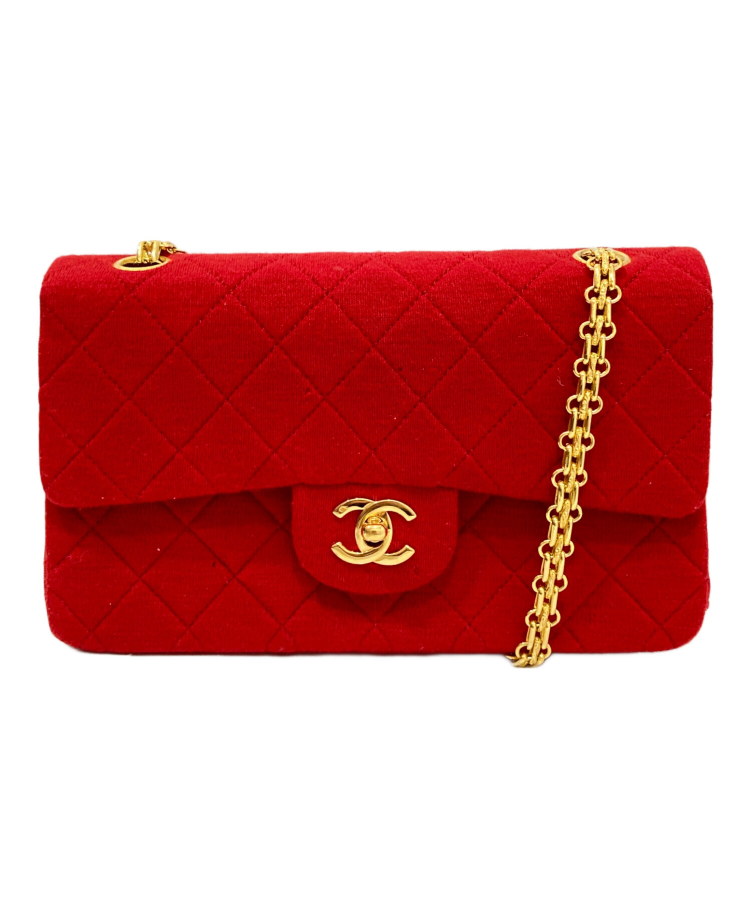 中古・古着通販】CHANEL (シャネル) コットンダブルフラップチェーン 