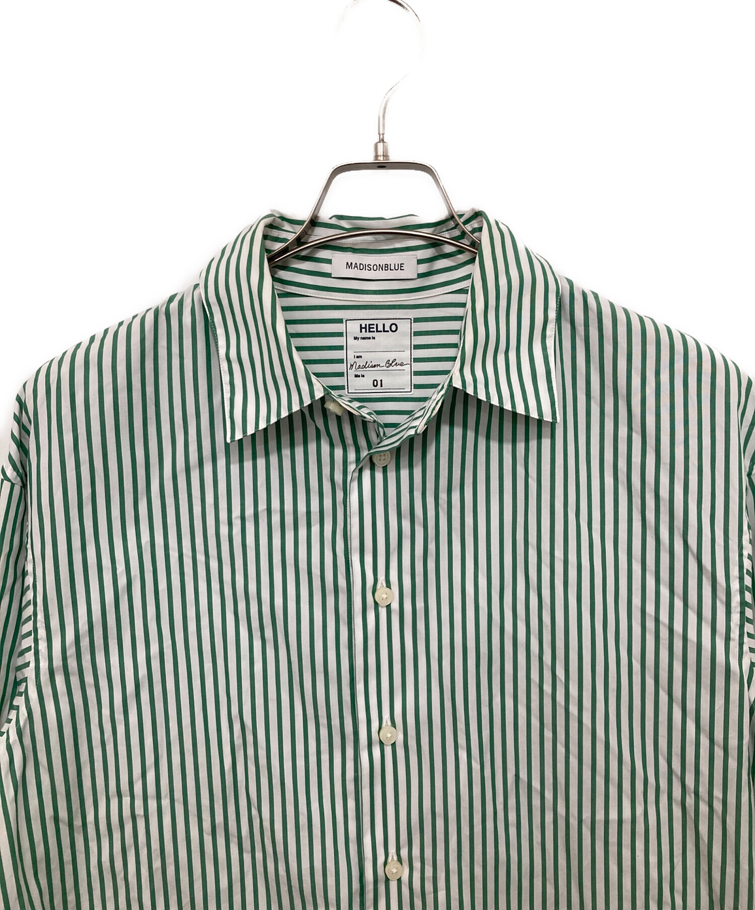 マディソンブルー OVERSIZED SPLIT TUCK OP STRIPE OVERSIZED SPLIT