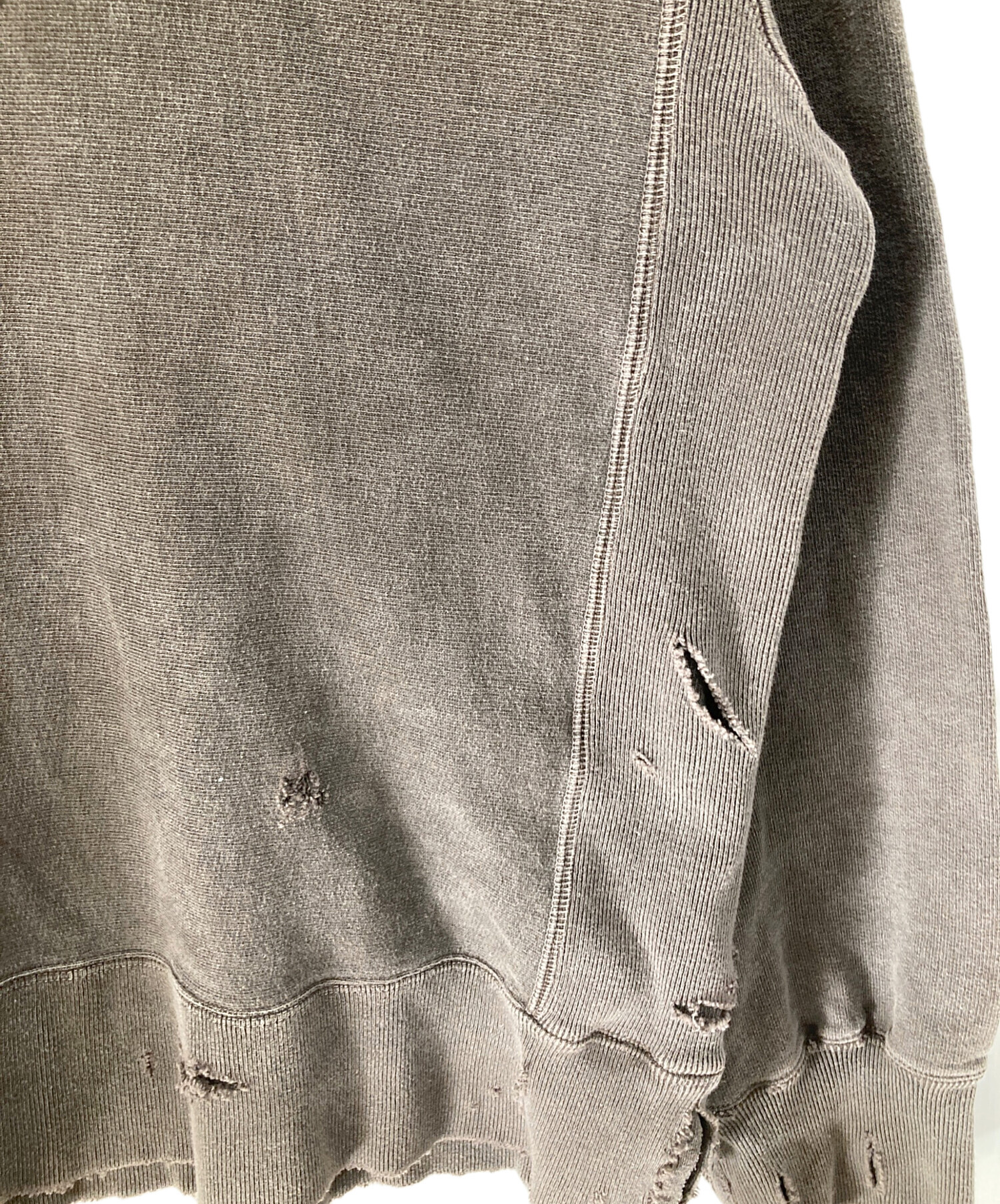 中古・古着通販】ANCELLM (アンセルム) CRASH SWEAT SHIRT ダメージ 