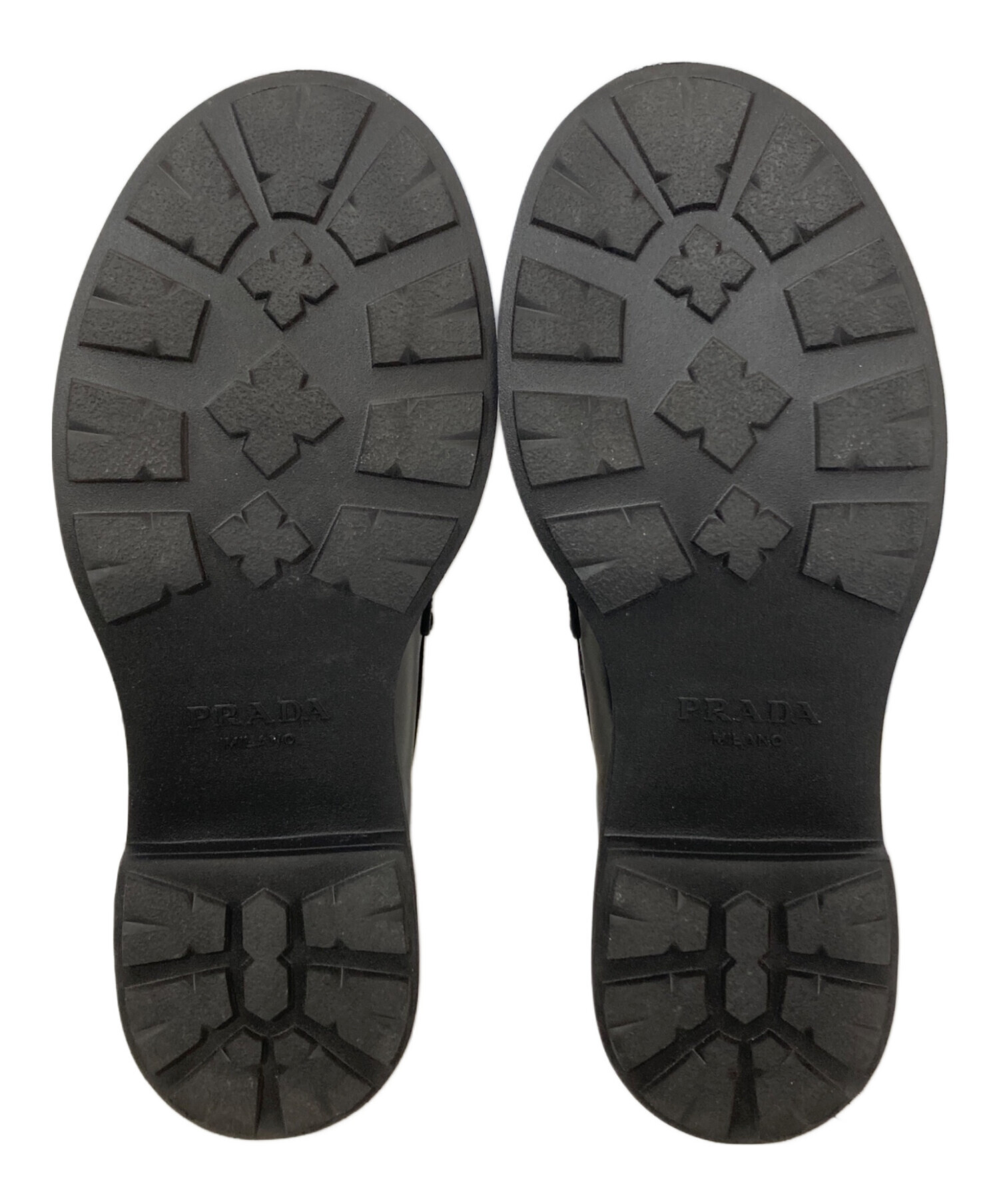 新品未使用プラダローファー6・1／2（約25.5）黒／確実正規品 中古・古着通販】PRADA (プラダ) Brushed Leather Loafers(ブラッシュ