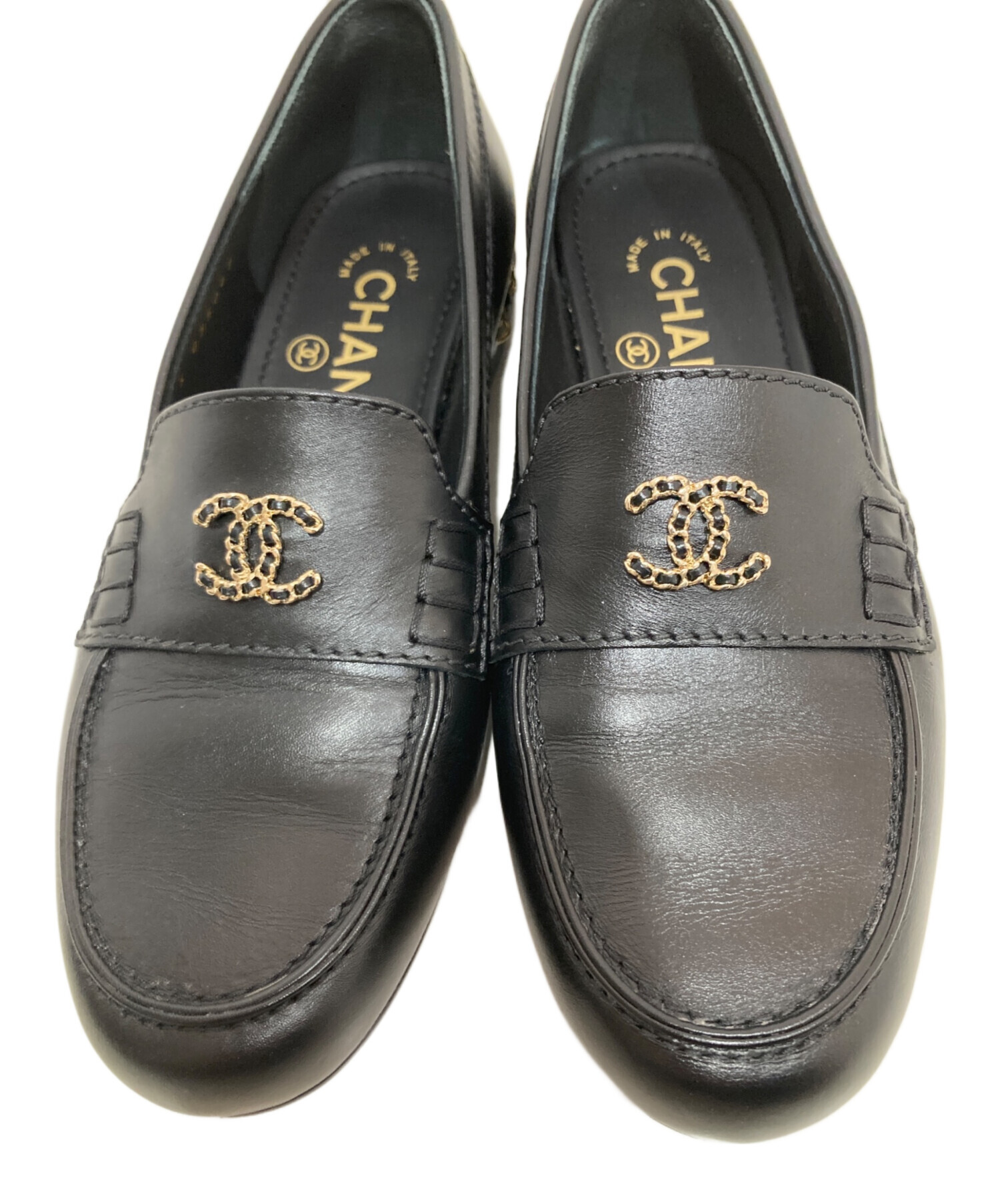 中古・古着通販】CHANEL (シャネル) ローファー G35067 ブラック