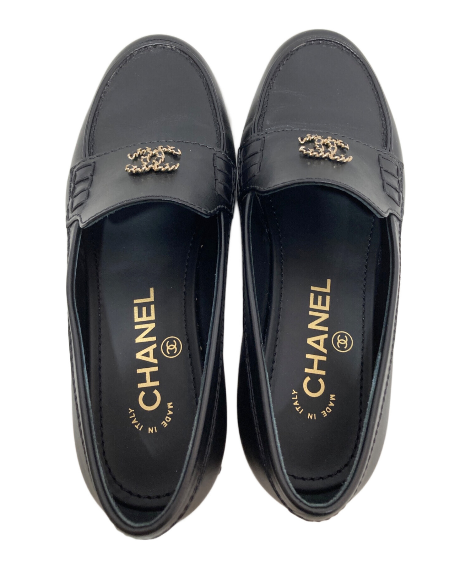 中古・古着通販】CHANEL (シャネル) ローファー G35067 ブラック