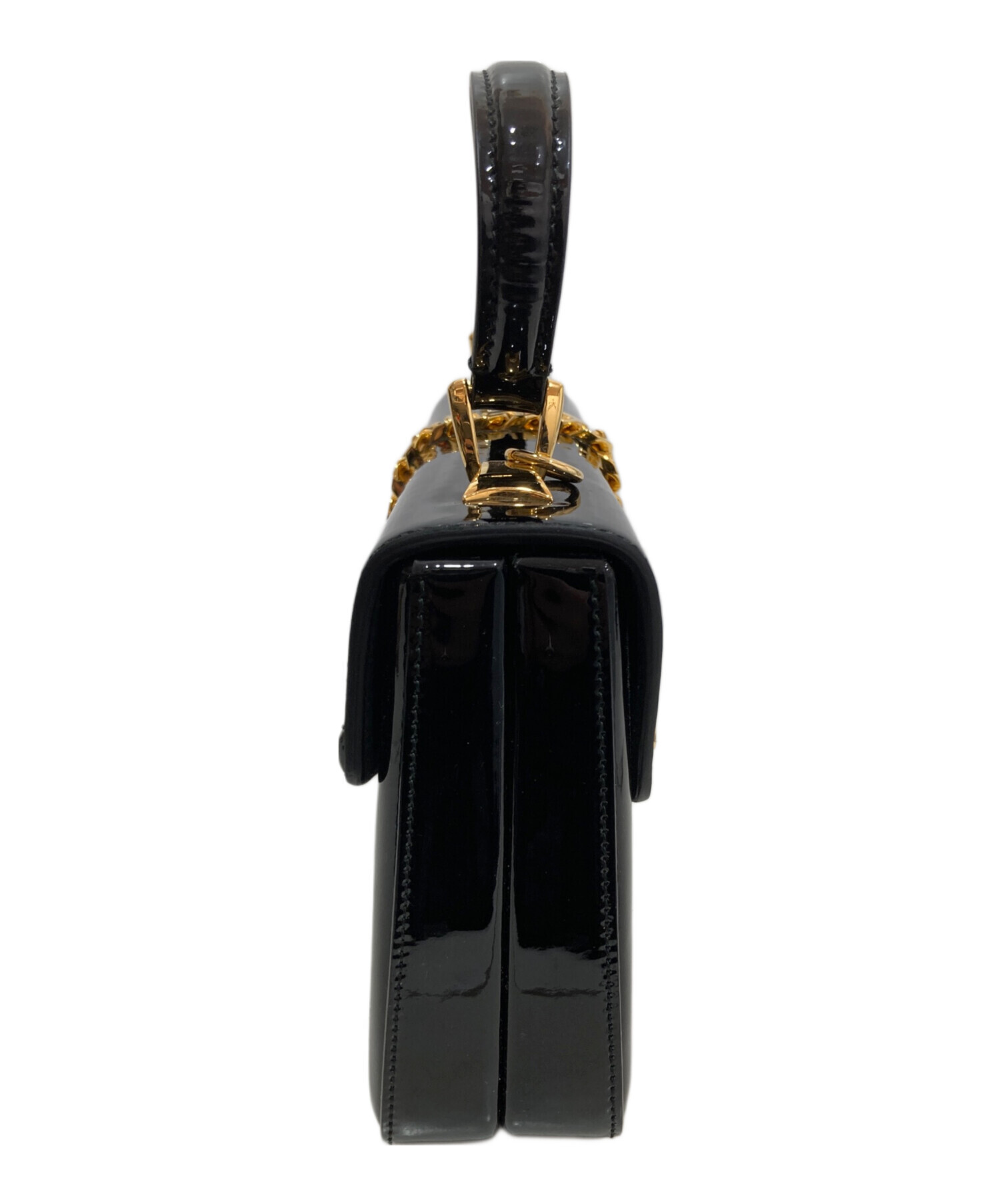 【未使用級美品】GUCCI ハンドバッグ2wayパテントレザー ブラック バケツ 中古・古着通販】GUCCI (グッチ) シルヴィ1969 トップハンドルパテント