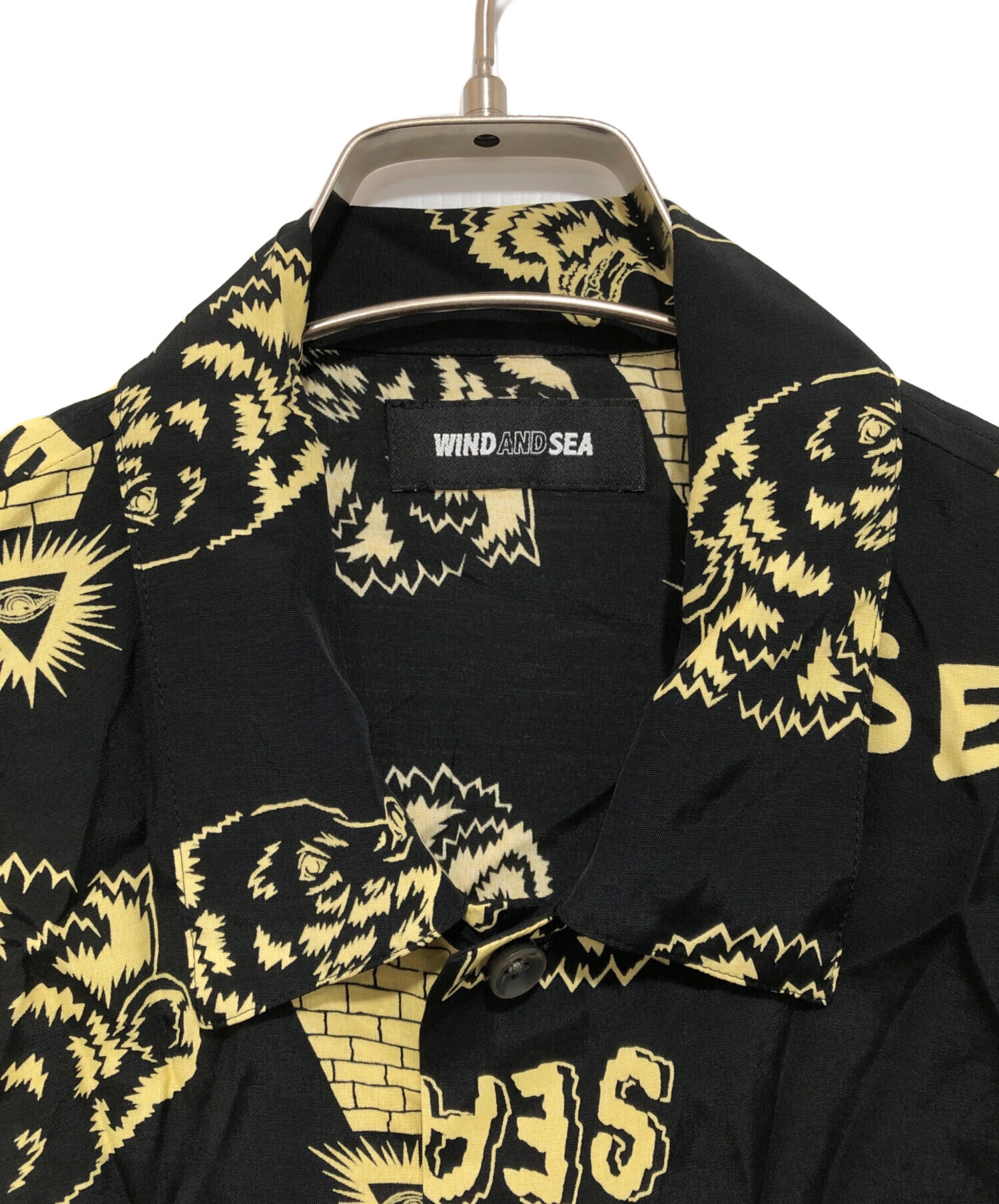 中古・古着通販】WIND AND SEA (ウィンダンシー) 総柄シャツ ブラック 中古・古着通販】WIND AND SEA (ウィンダンシー) 総柄シャツ ブラック