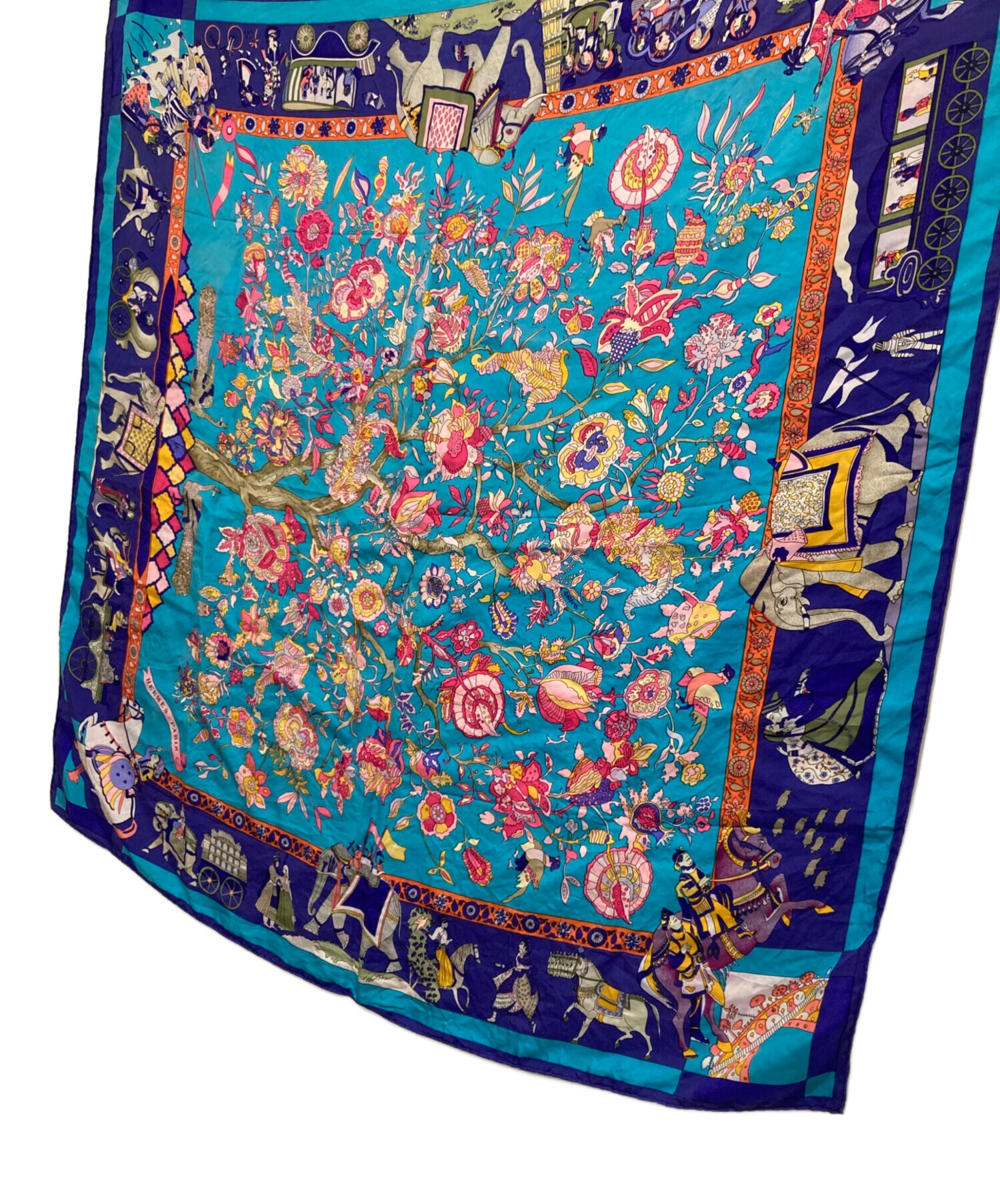 大幅値引 HERMES　プリント シルクスカーフ 中古・古着通販】HERMES (エルメス) シルクスカーフ 眩惑のインド