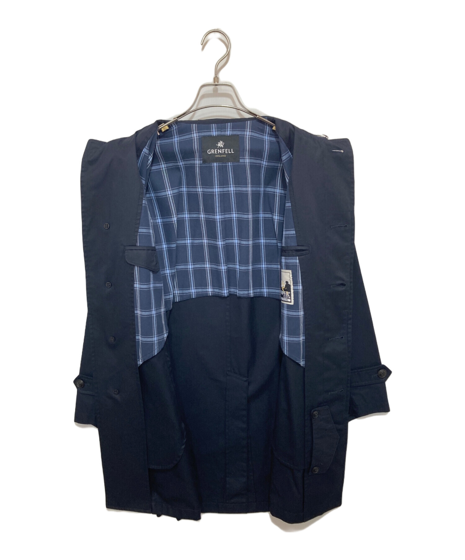 イングランド製 GRENFELL ネイビー ステンカラーコート グレンフェル 中古・古着通販】GRENFELL (グレンフェル) ステンカラーコート