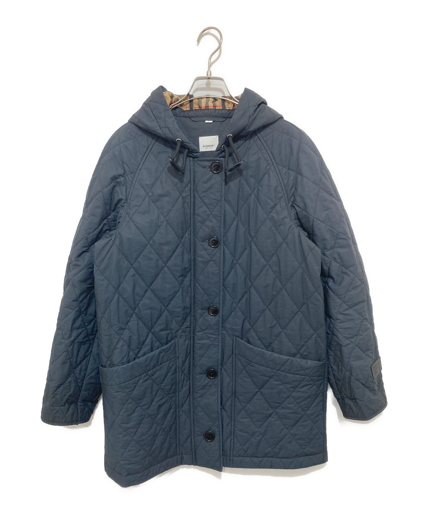 中古・古着通販】BURBERRY (バーバリー) キルティングフーデッドコート