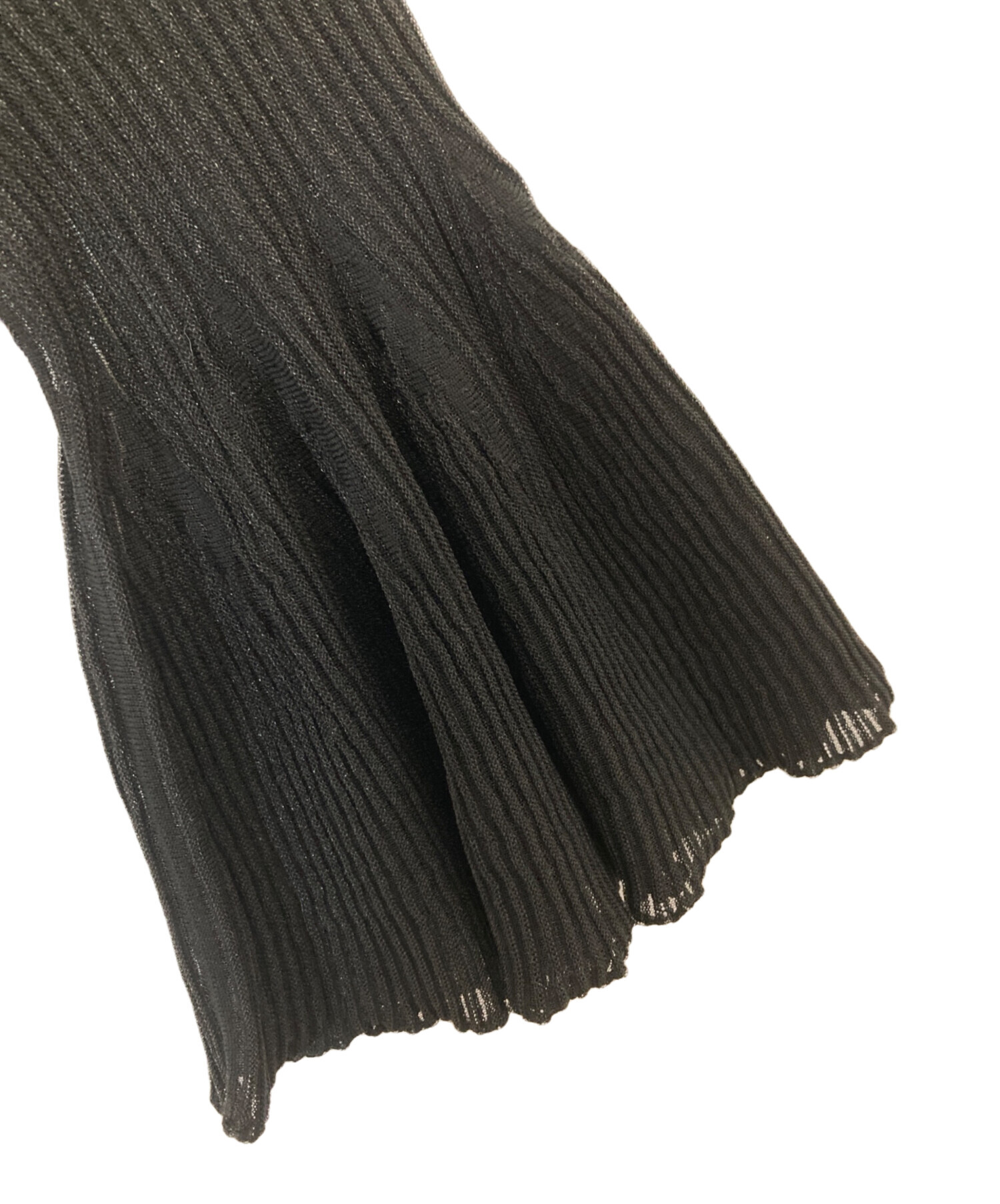 美品 24SS CFCL シーエフシーエル Garter Bell Sleeve Crop Cardigan ガーター ベルスリーブ クロップカーディガン F ブラック レディース 古着 中古 USED 24SS CFCL Garter Bell Sleeve Crop Cardigan, Size F, Black Women