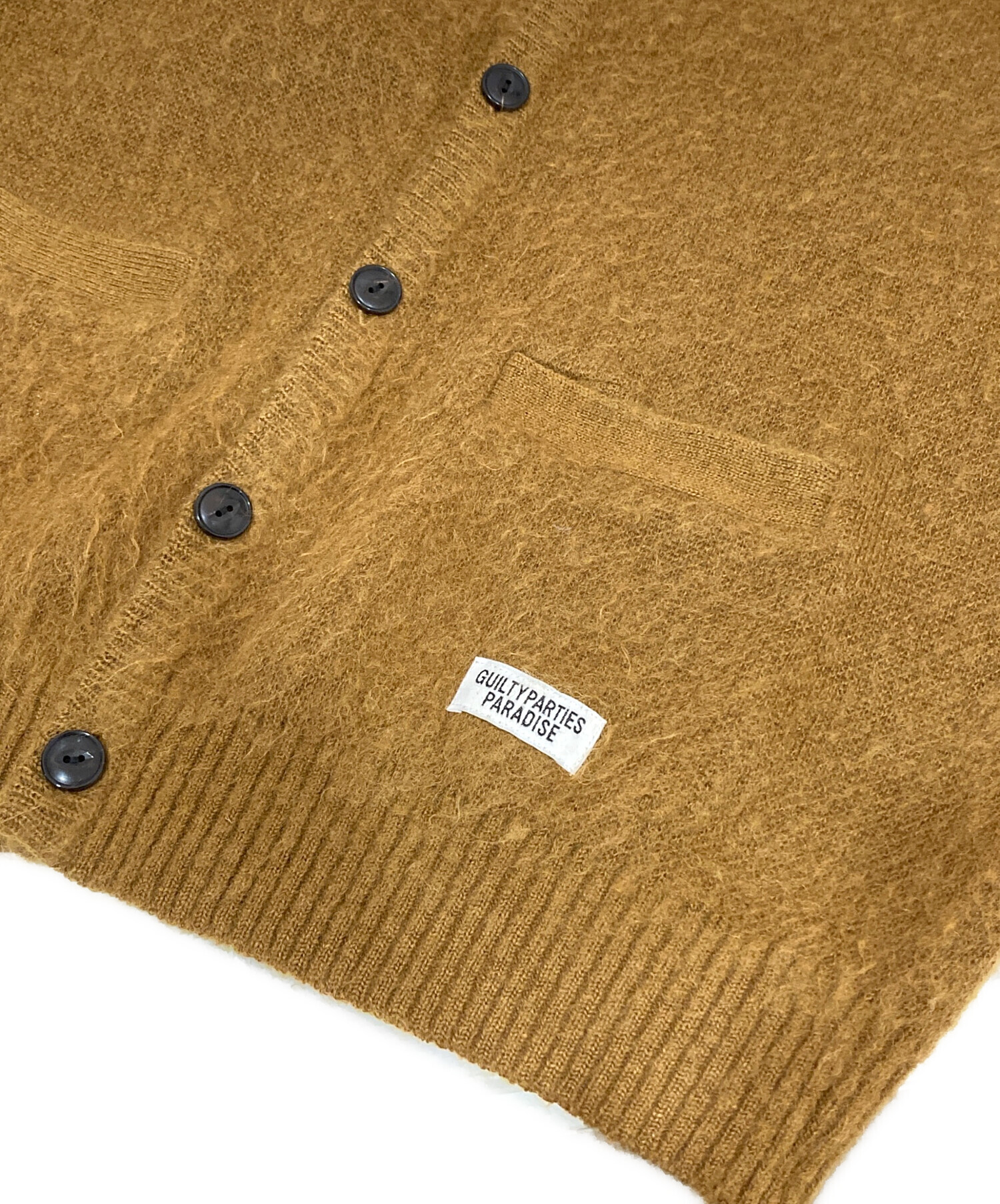 WAKO MARIA ワコマリア モヘアカーディガン マスタード Sサイズ WACKO MARIA/MOHAIR KNIT CARDIGAN（YELLOW）［モヘアカーディガン-23