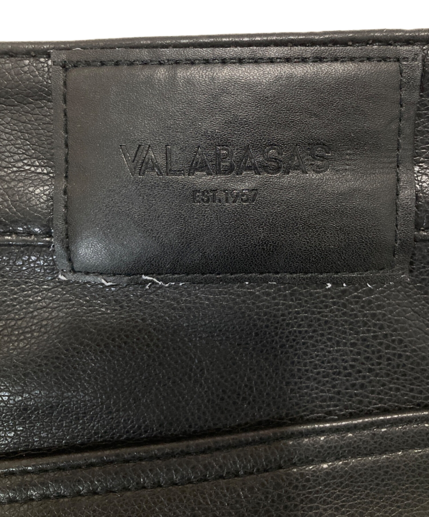 中古・古着通販】VALABASAS (バラバサス) レザーフレアパンツ ブラック