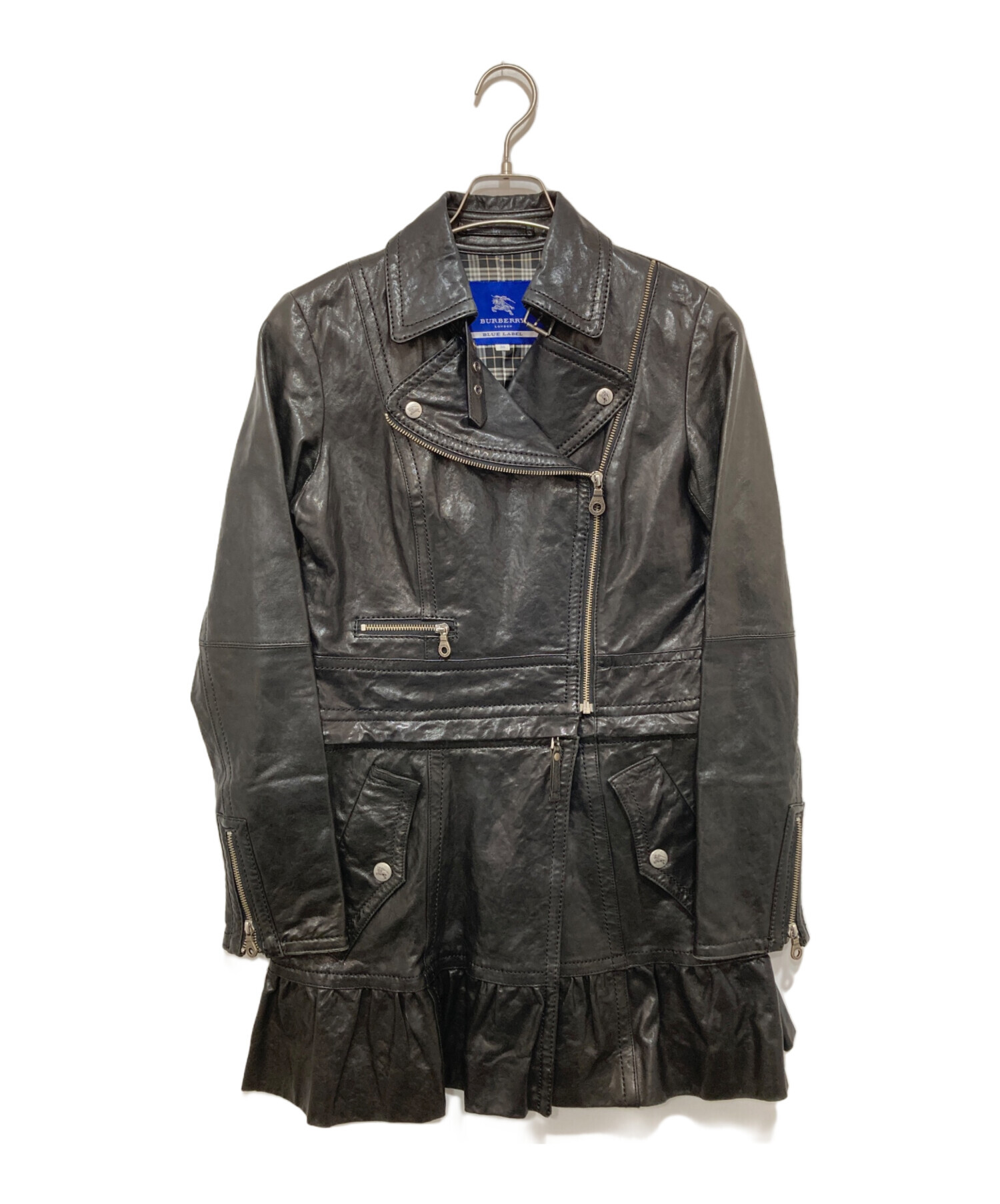バーバリーブルーレーベルライダース皮ジャン BURBERRY BLUE LABEL
