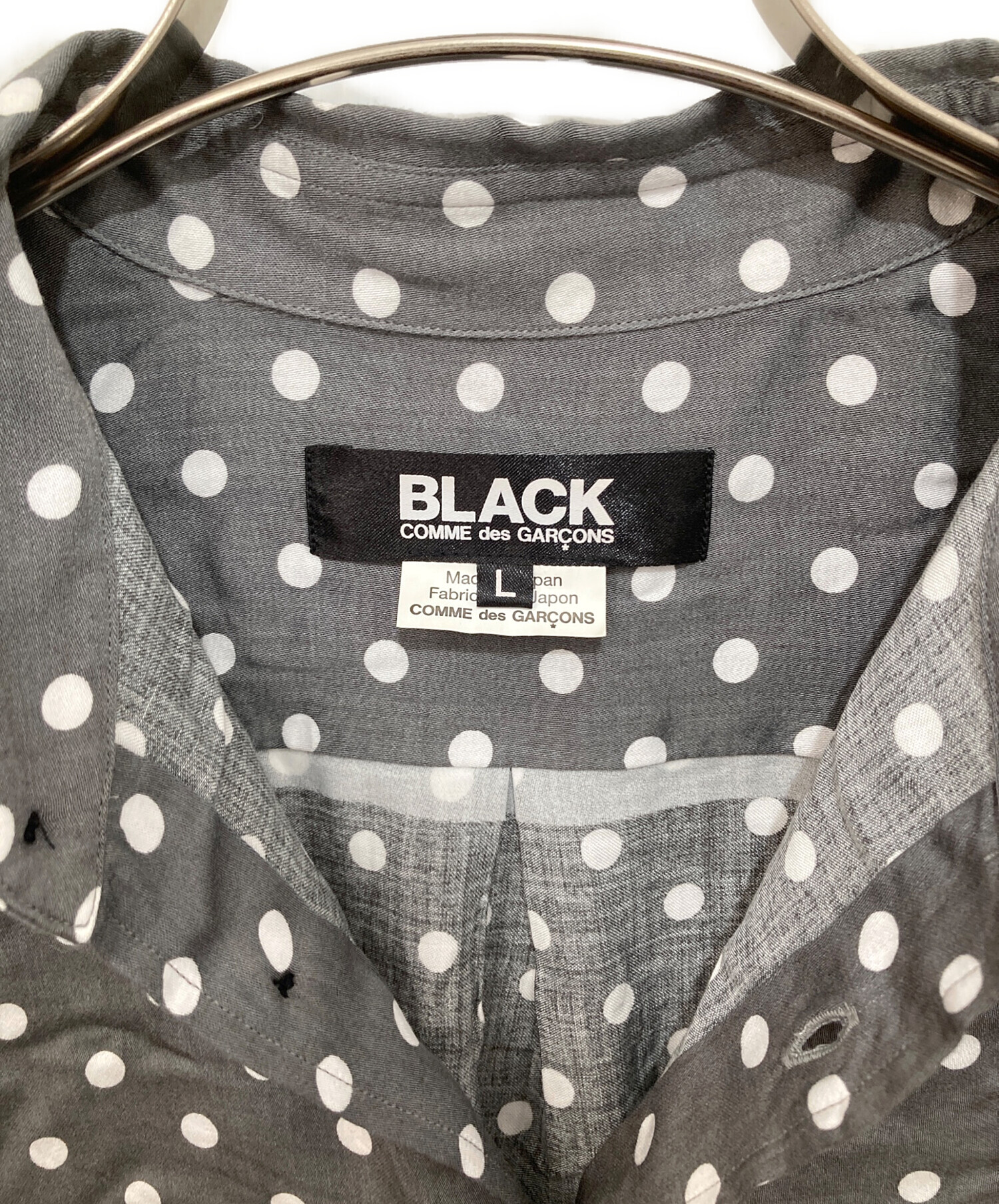 ブラックコムデギャルソン ドット柄 ×総柄 半袖シャツ Lサイズ 中古・古着通販】BLACK COMME des GARCONS (ブラックコムデギャルソン