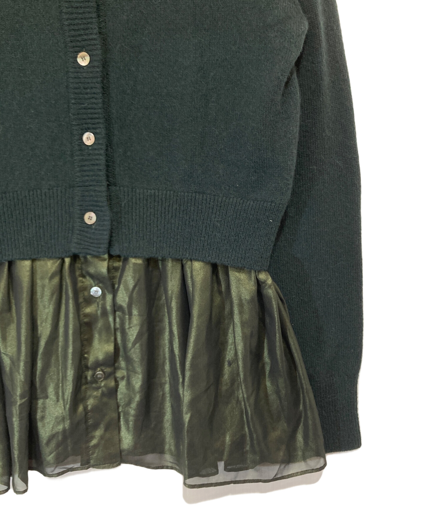 中古・古着通販】babaco (ババコ) Knit/Lurex Fabric Cardigan（ニット 