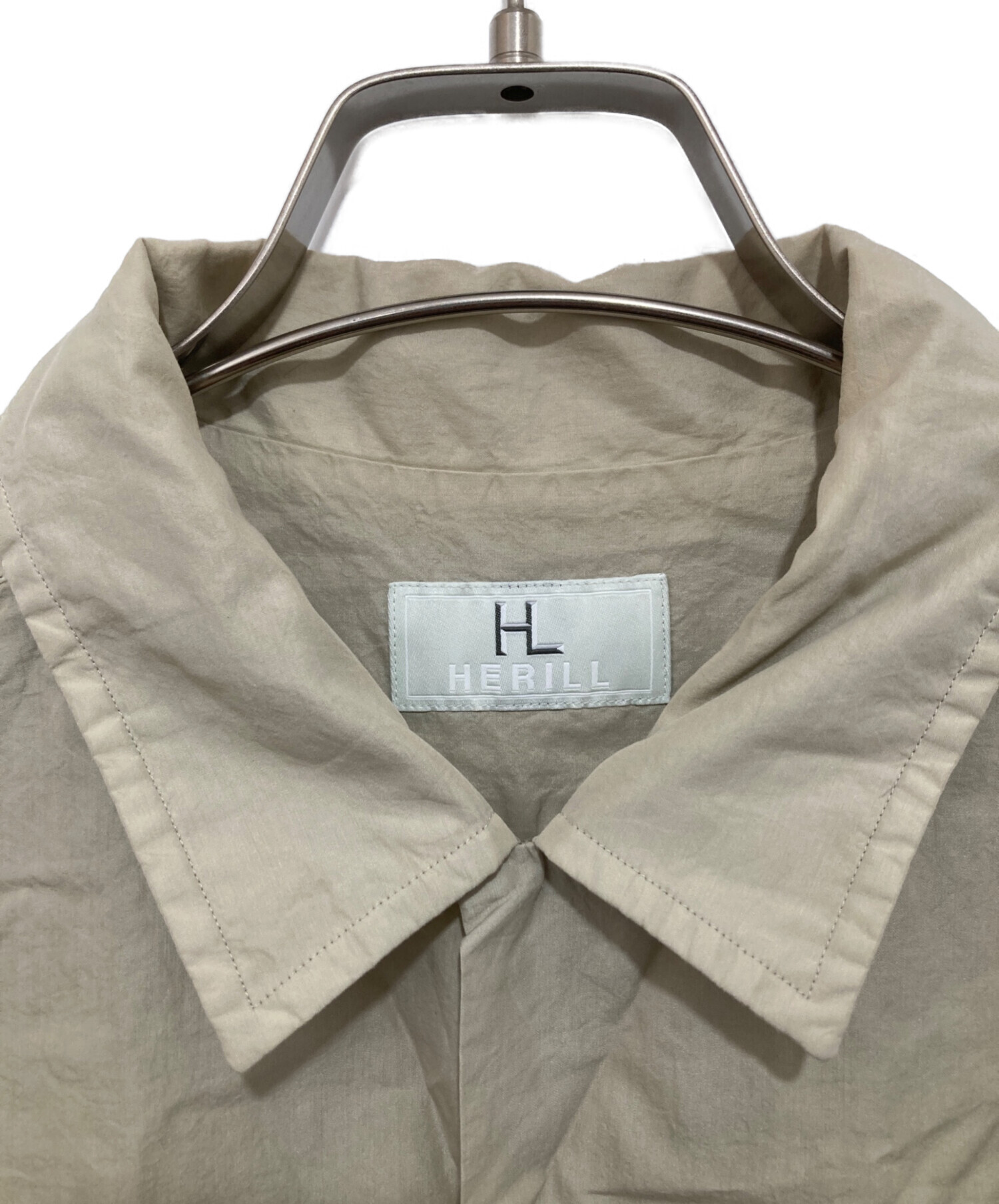 中古・古着通販】HERILL (ヘリル) Cotton Silk Open Collar S/S Shirt