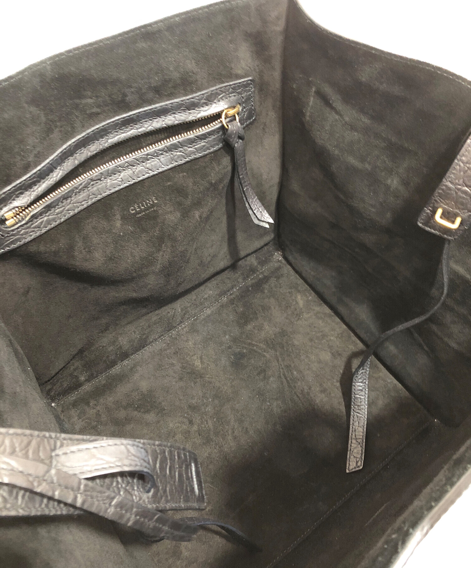 中古・古着通販】CELINE (セリーヌ) クロコ型押しハンドバッグ レザー