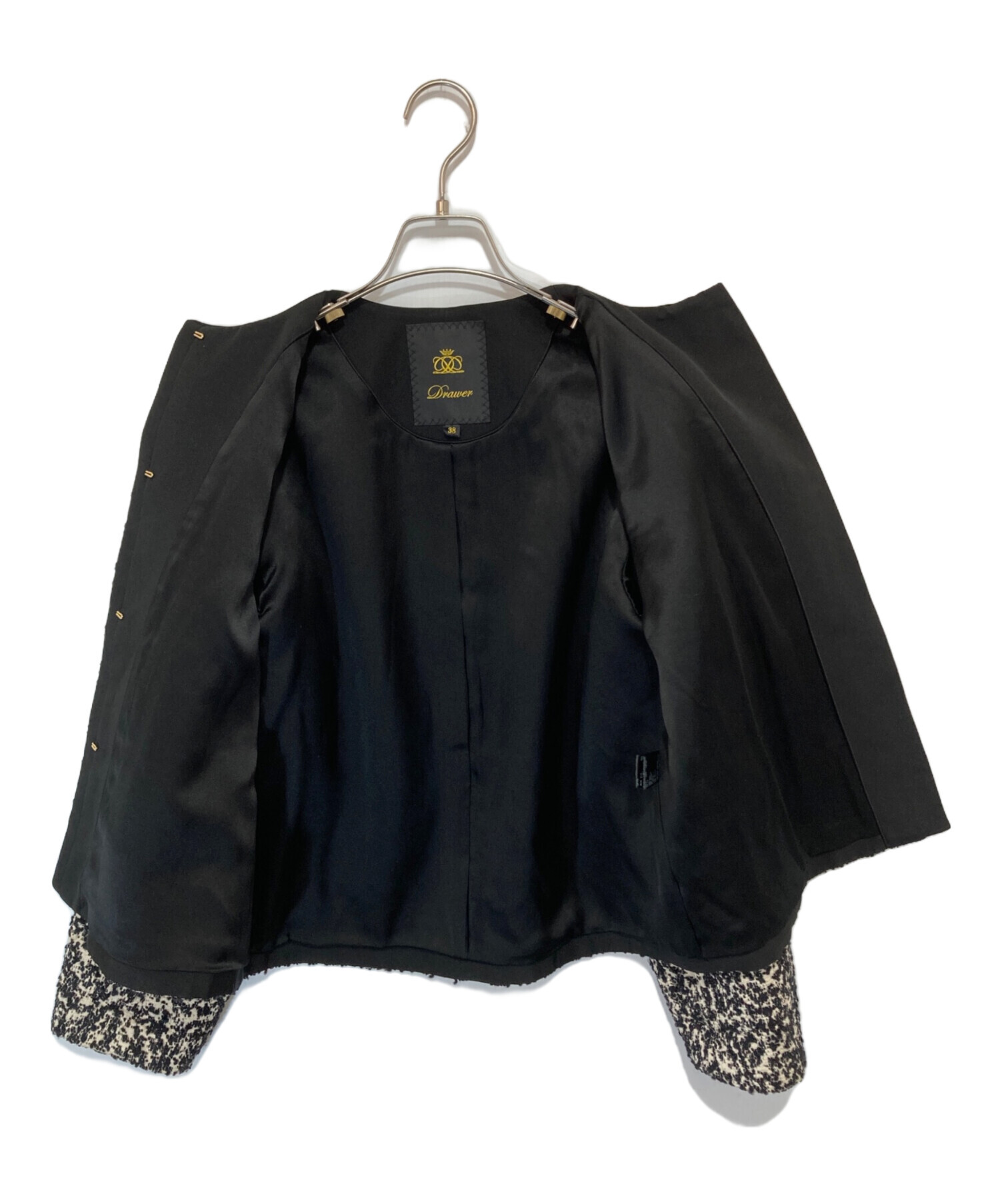 中古・古着通販】DRAWER (ドゥロワー) ジャカードノーカラージャケット