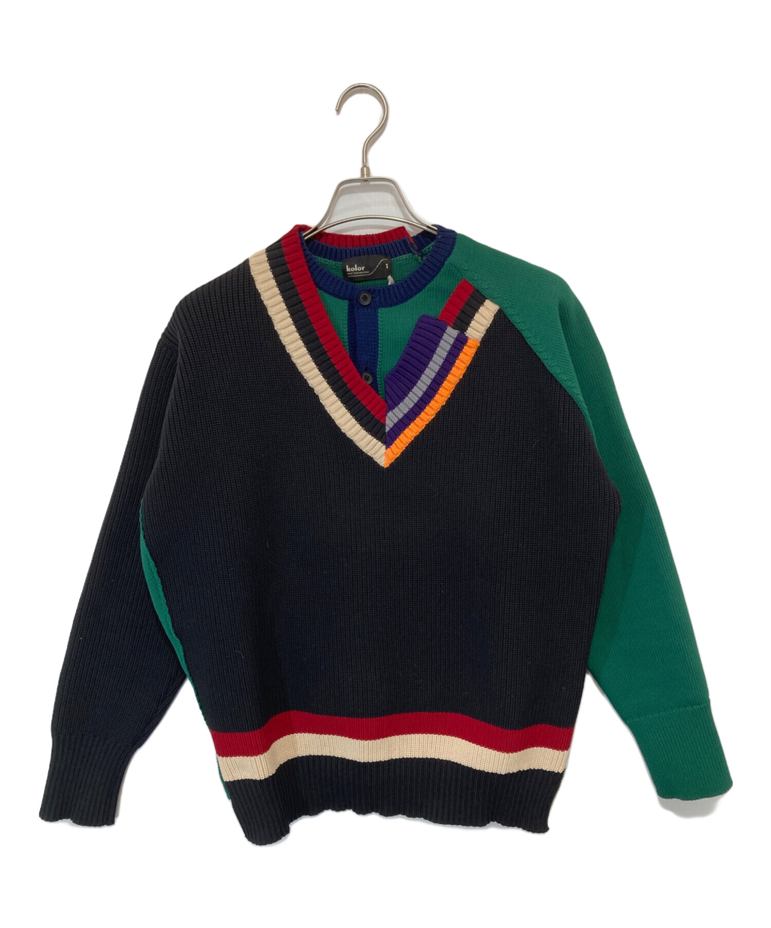 ろ*す様 【名作　定価約20万円】kolor 20aw ニットドッキング　セット 中古・古着通販】KOLOR (カラー) ESTER YARN KNIT DOCKING KNIT