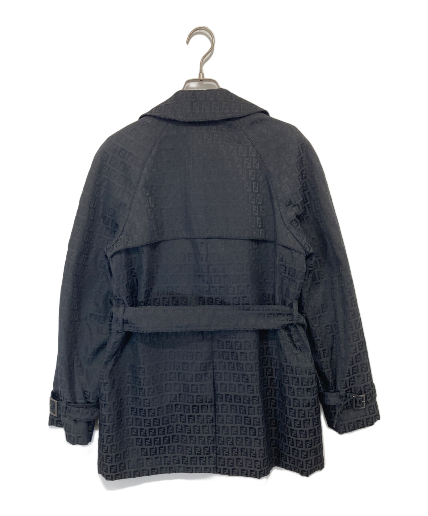 中古・古着通販】FENDI (フェンディ) ズッカ柄トレンチコート ブラック