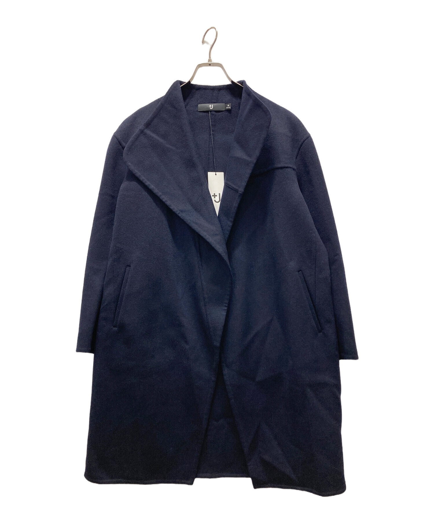 中古・古着通販】+J (プラスジェイ) カシミヤブレンドノーカラーコート