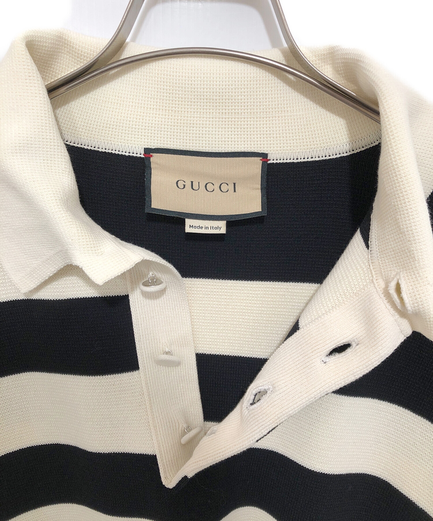 中古・古着通販】GUCCI (グッチ) デタッチャブル スリーブ ポロニット